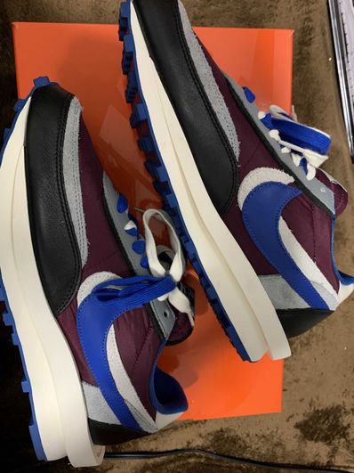 UNDERCOVER × sacai × Nike LD Waffle "Night Maroon/Pale Ivory-Ground Grey-Team Royal"