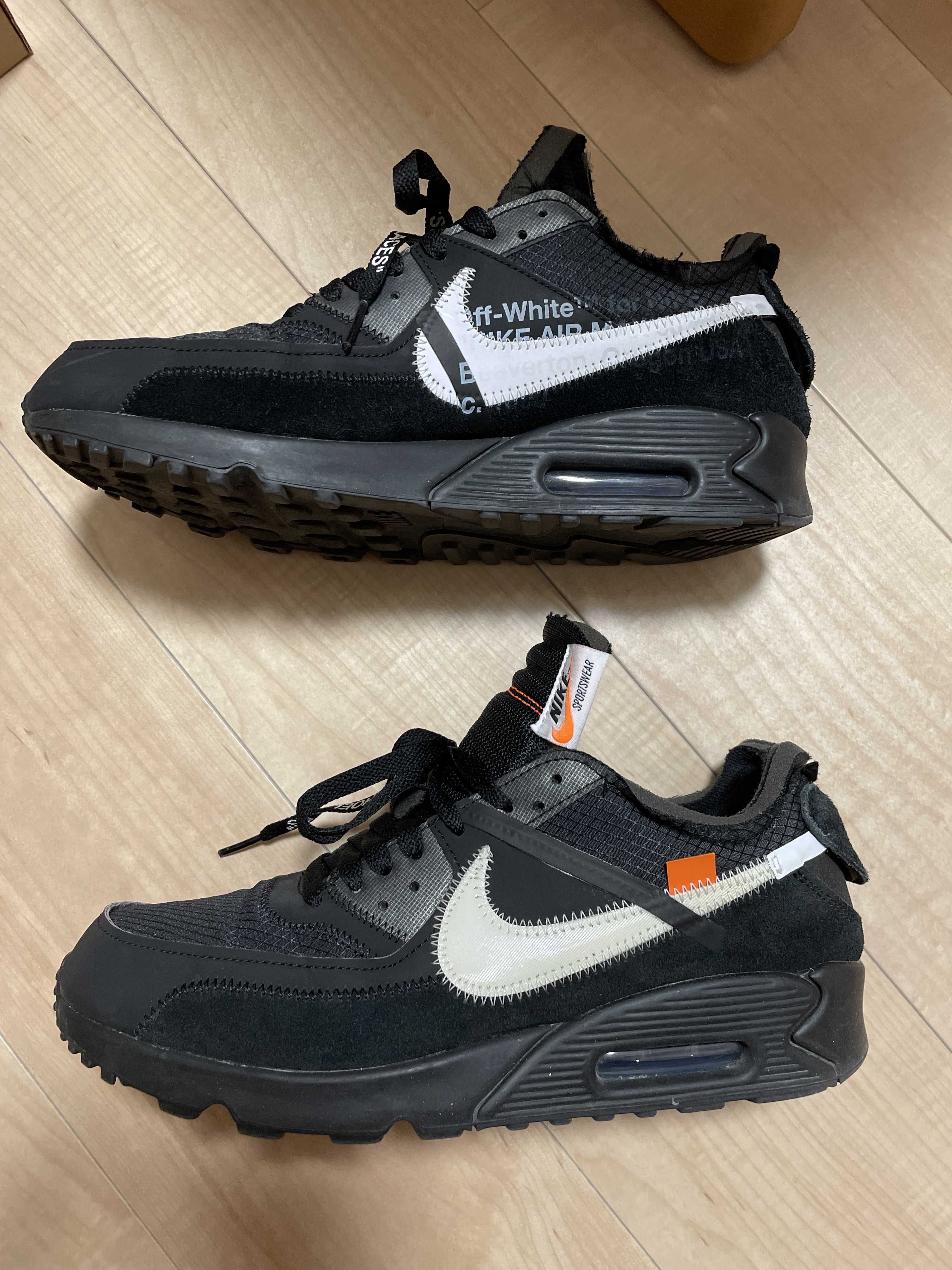 Off-White × Nike Air Max 90 "Black/Black-Cone-White"