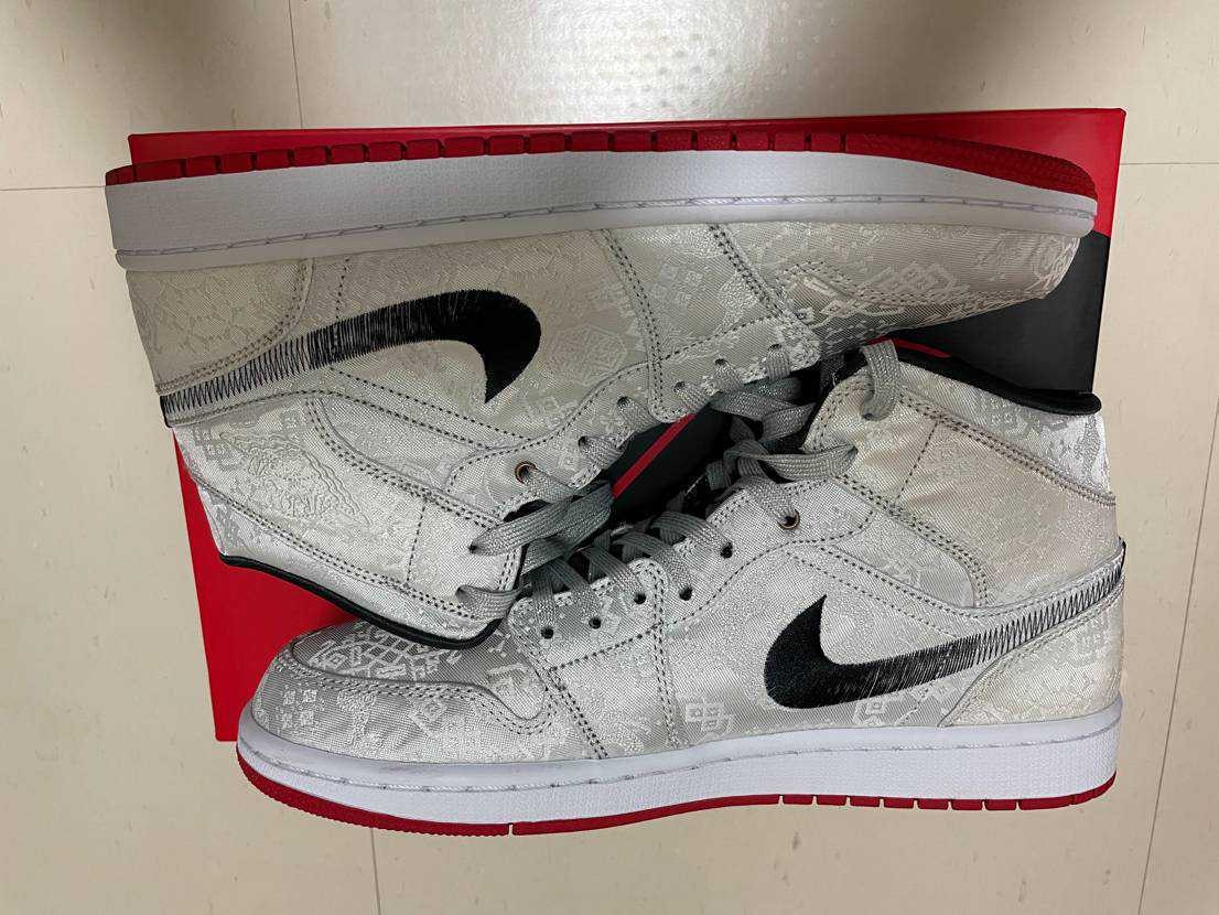 CLOT × Nike Air Jordan 1 Mid SE Fearless "White/Black/Red"
