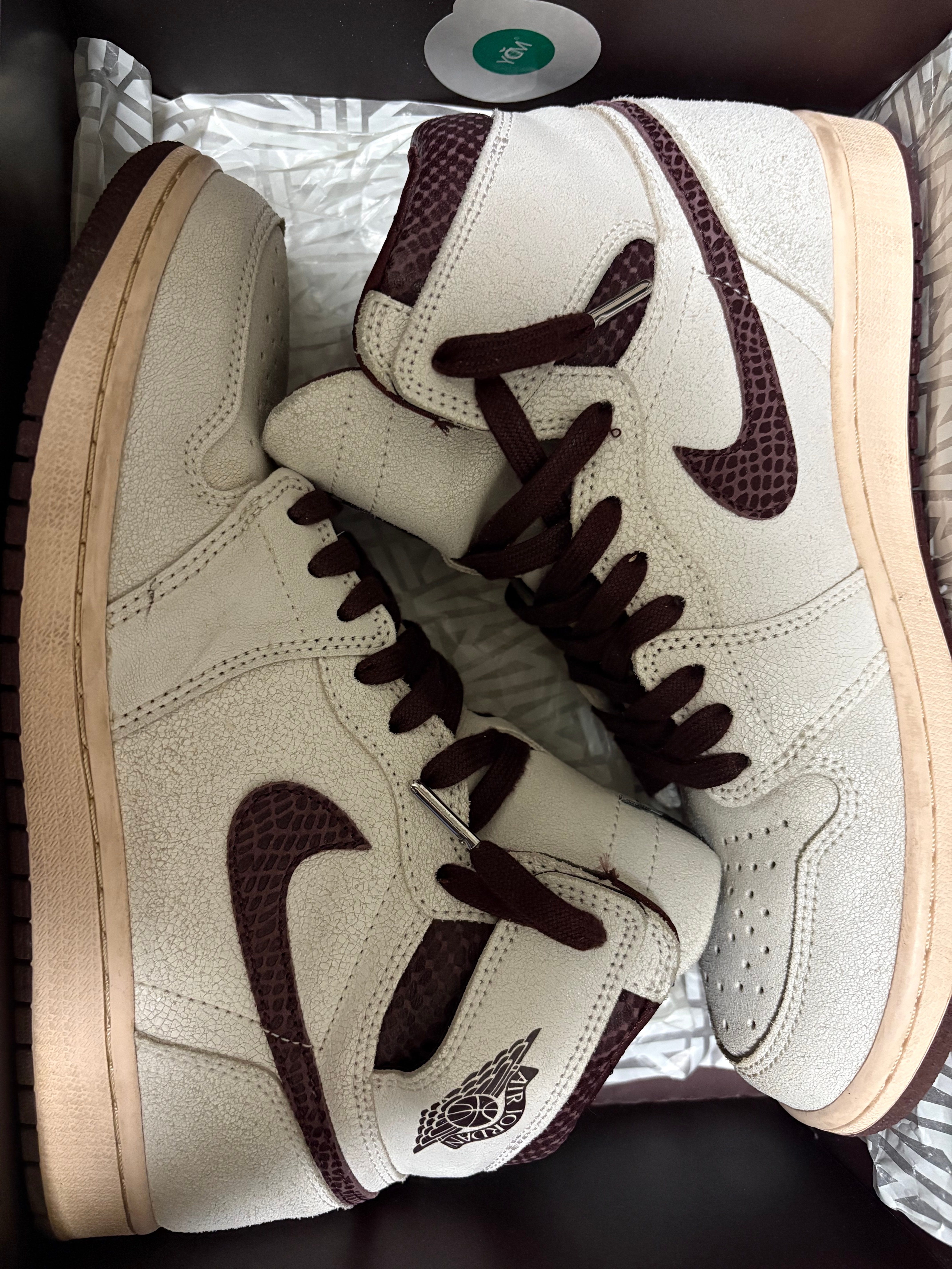 A Ma Maniere × Nike Air Jordan 1 Retro High OG "Sail and Burgundy"