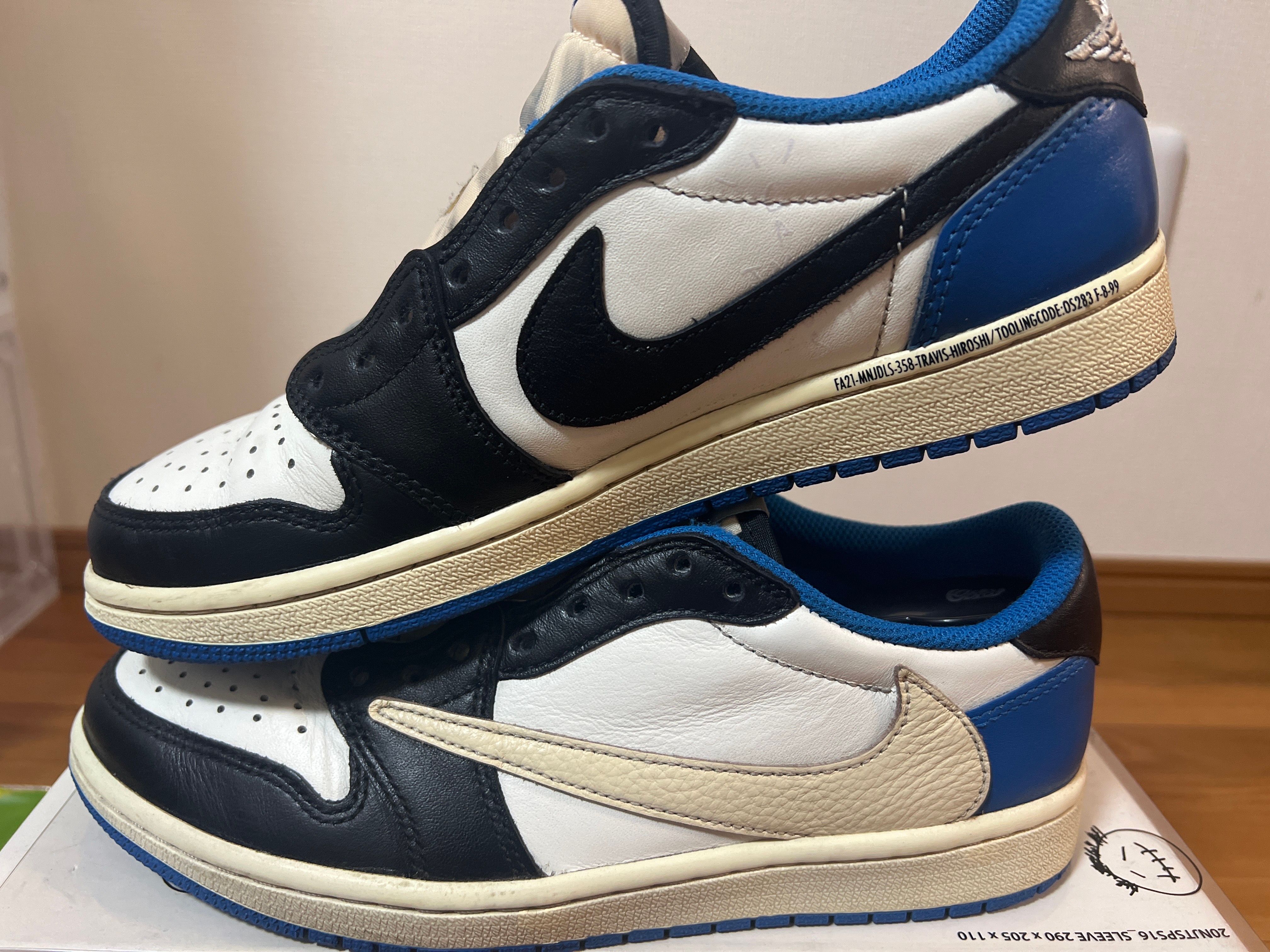 Travis Scott × fragment design × Nike Air Jordan 1 Low OG SP "Military Blue"