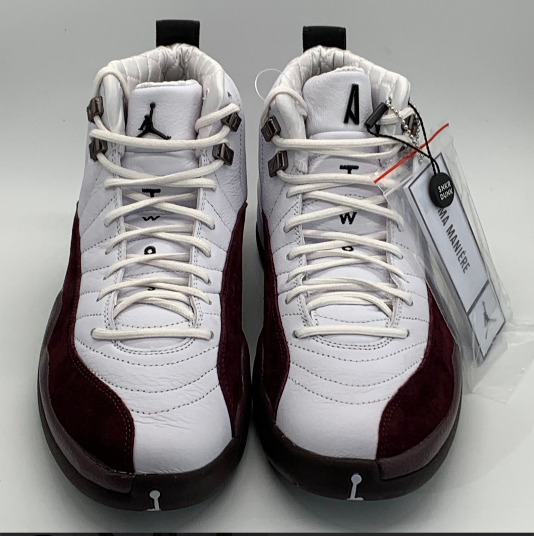 A Ma Maniere × Nike Women's Air Jordan 12 "White and Burgundy Crush"