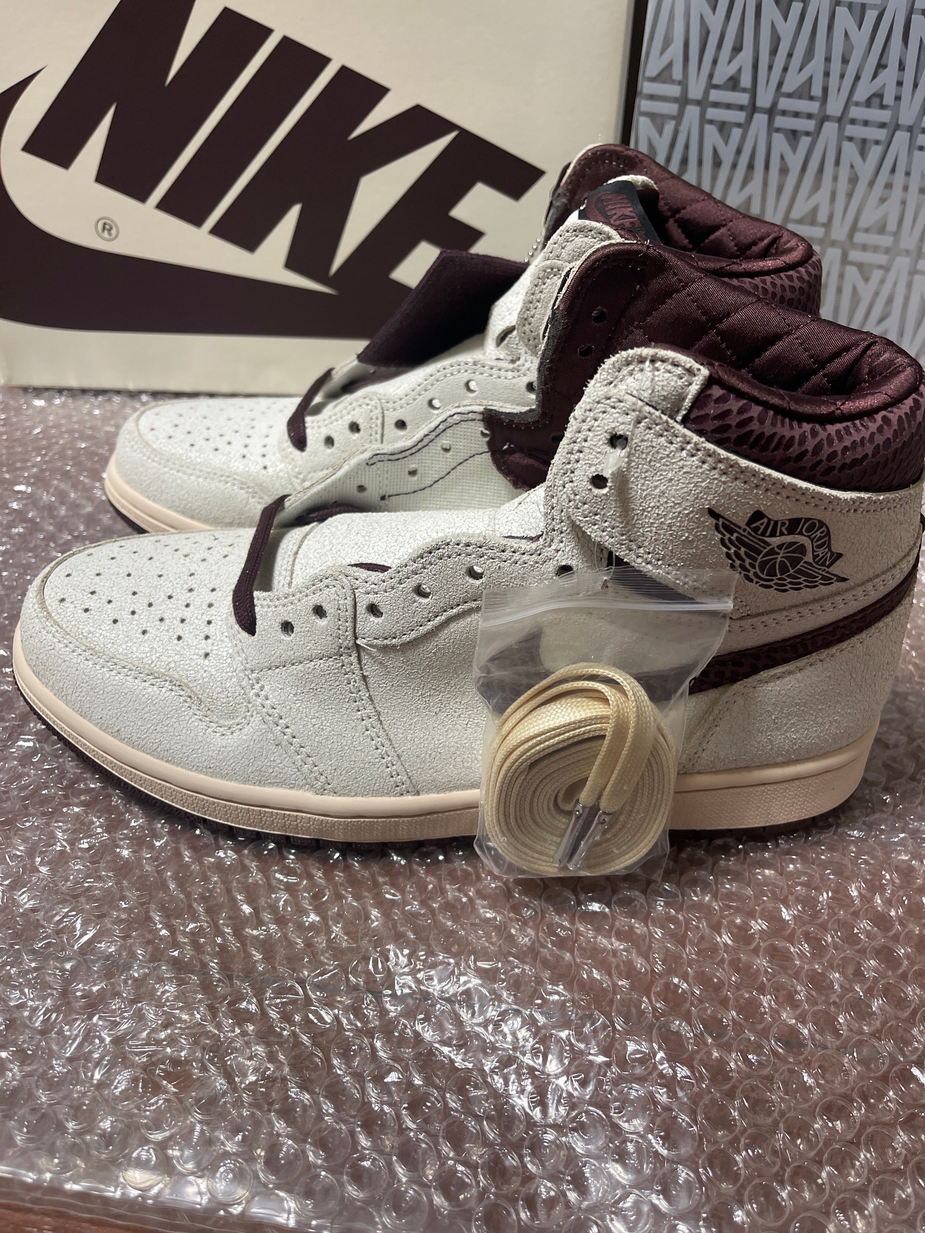A Ma Maniere × Nike Air Jordan 1 Retro High OG "Sail and Burgundy"