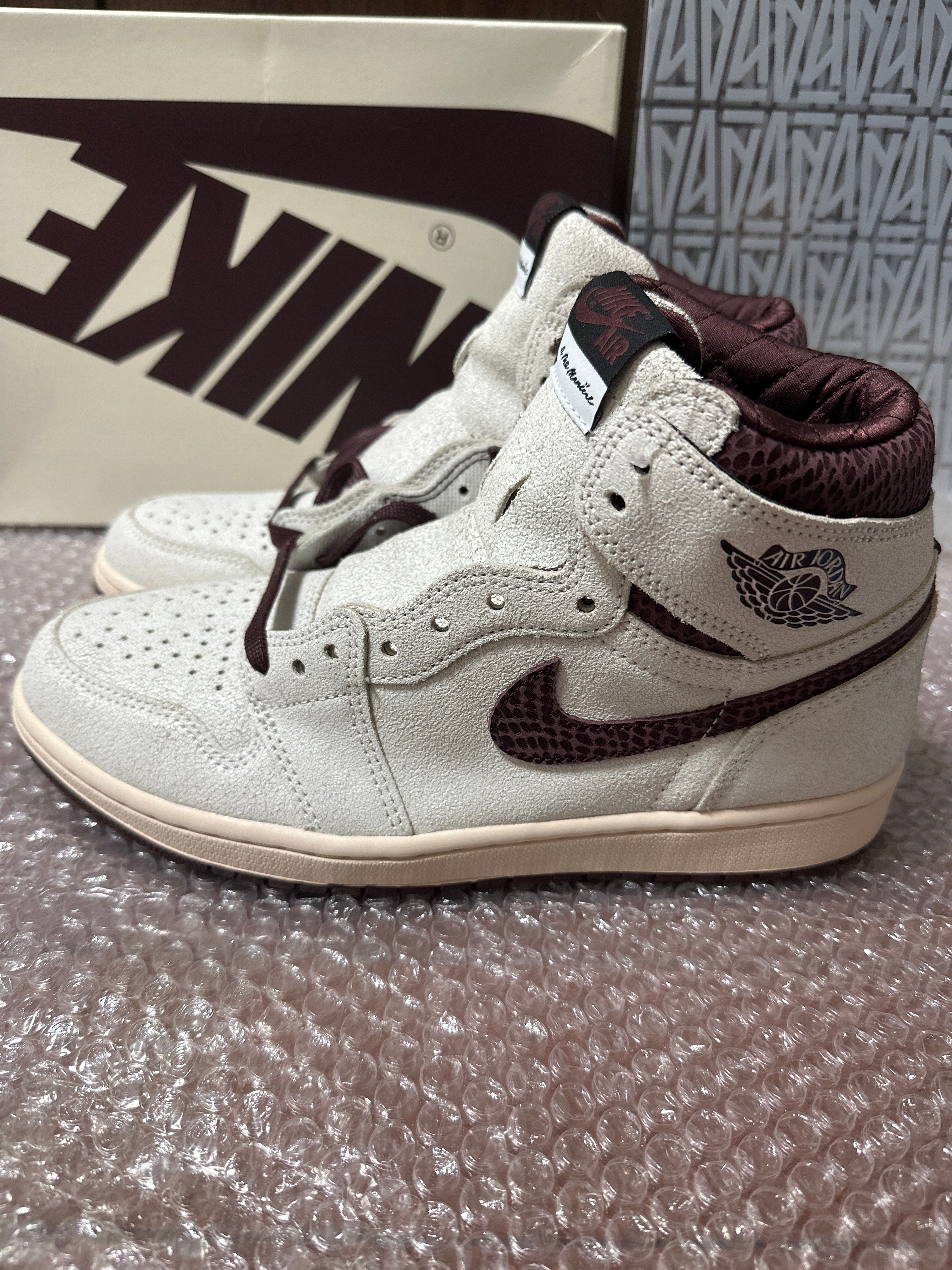 A Ma Maniere × Nike Air Jordan 1 Retro High OG "Sail and Burgundy"