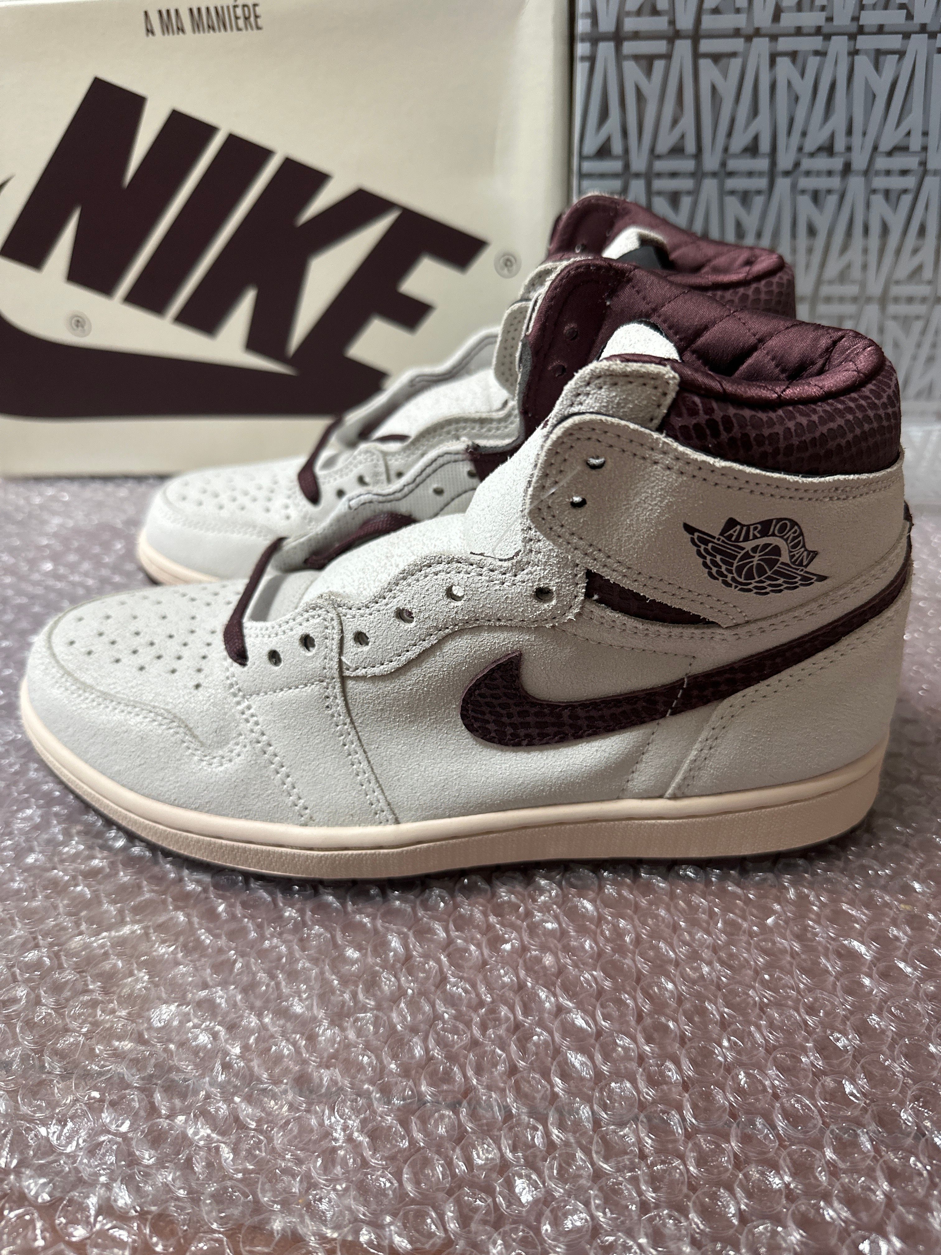 A Ma Maniere × Nike Air Jordan 1 Retro High OG "Sail and Burgundy"