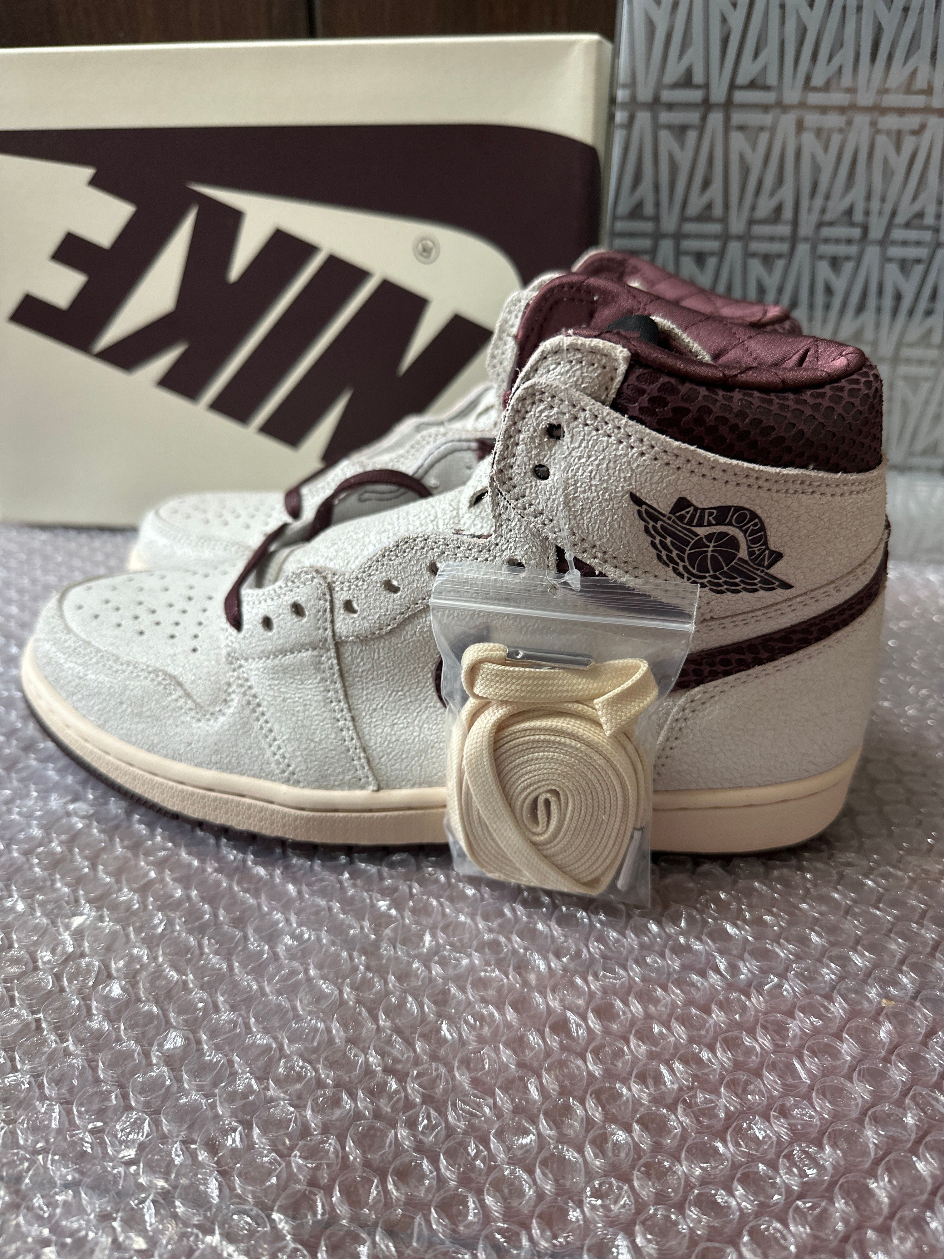 A Ma Maniere × Nike Air Jordan 1 Retro High OG "Sail and Burgundy"