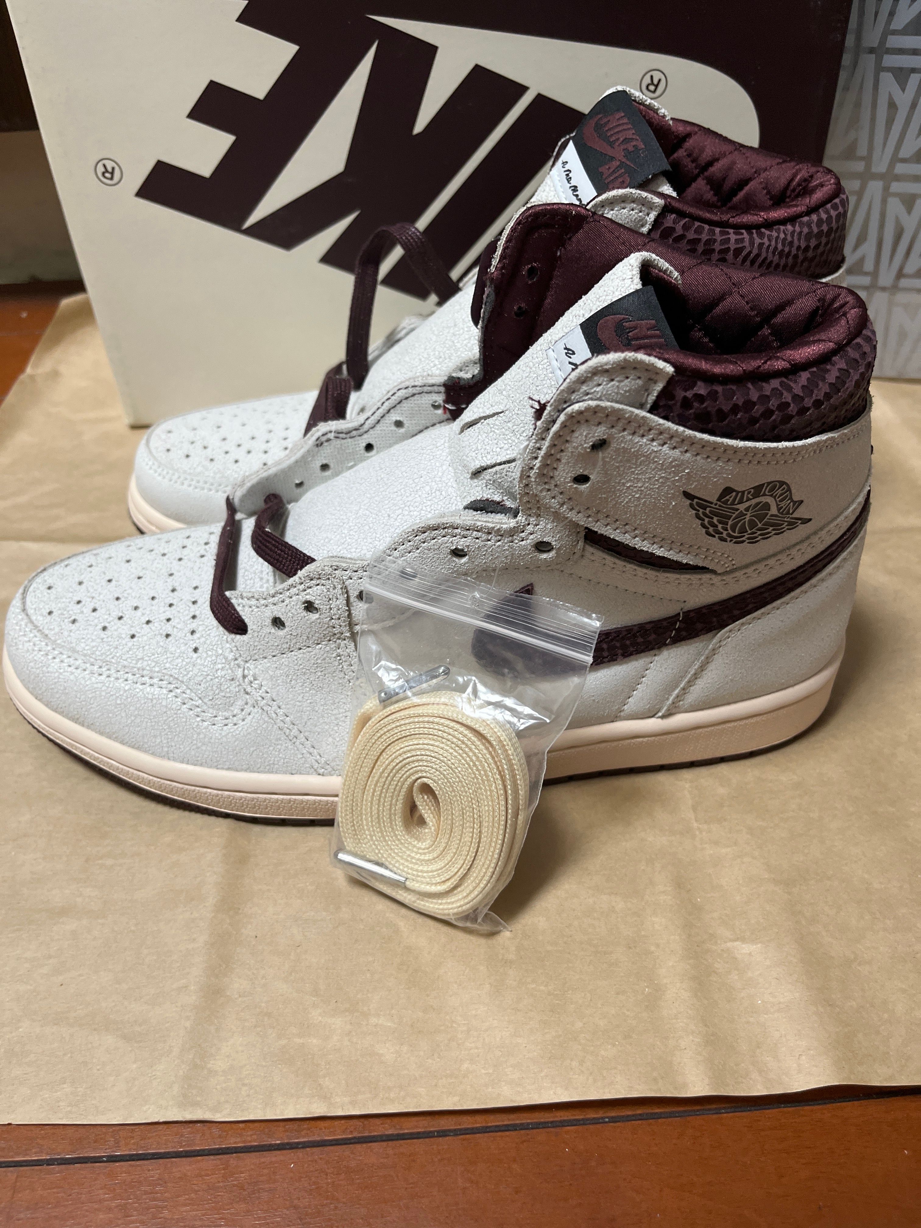 A Ma Maniere × Nike Air Jordan 1 Retro High OG "Sail and Burgundy"