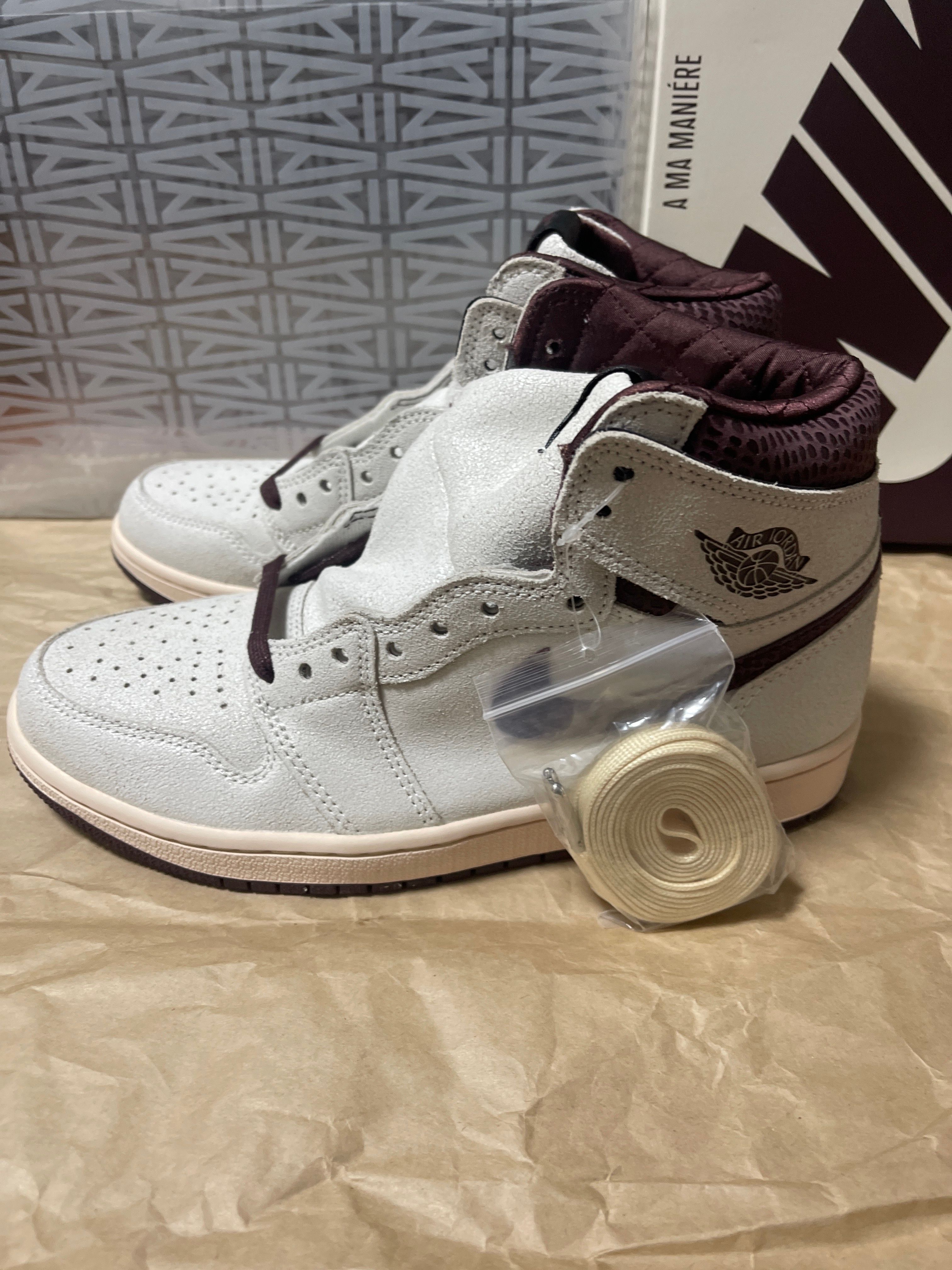 A Ma Maniere × Nike Air Jordan 1 Retro High OG "Sail and Burgundy"