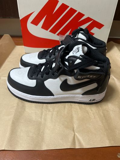 Stussy × Nike Air Force 1 Mid "Black and Light Bone"
