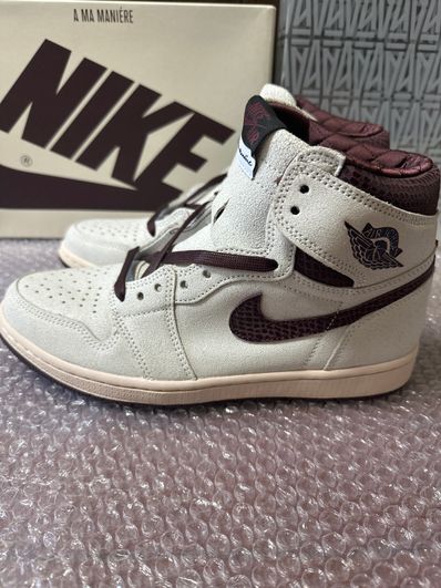 A Ma Maniere × Nike Air Jordan 1 Retro High OG "Sail and Burgundy"