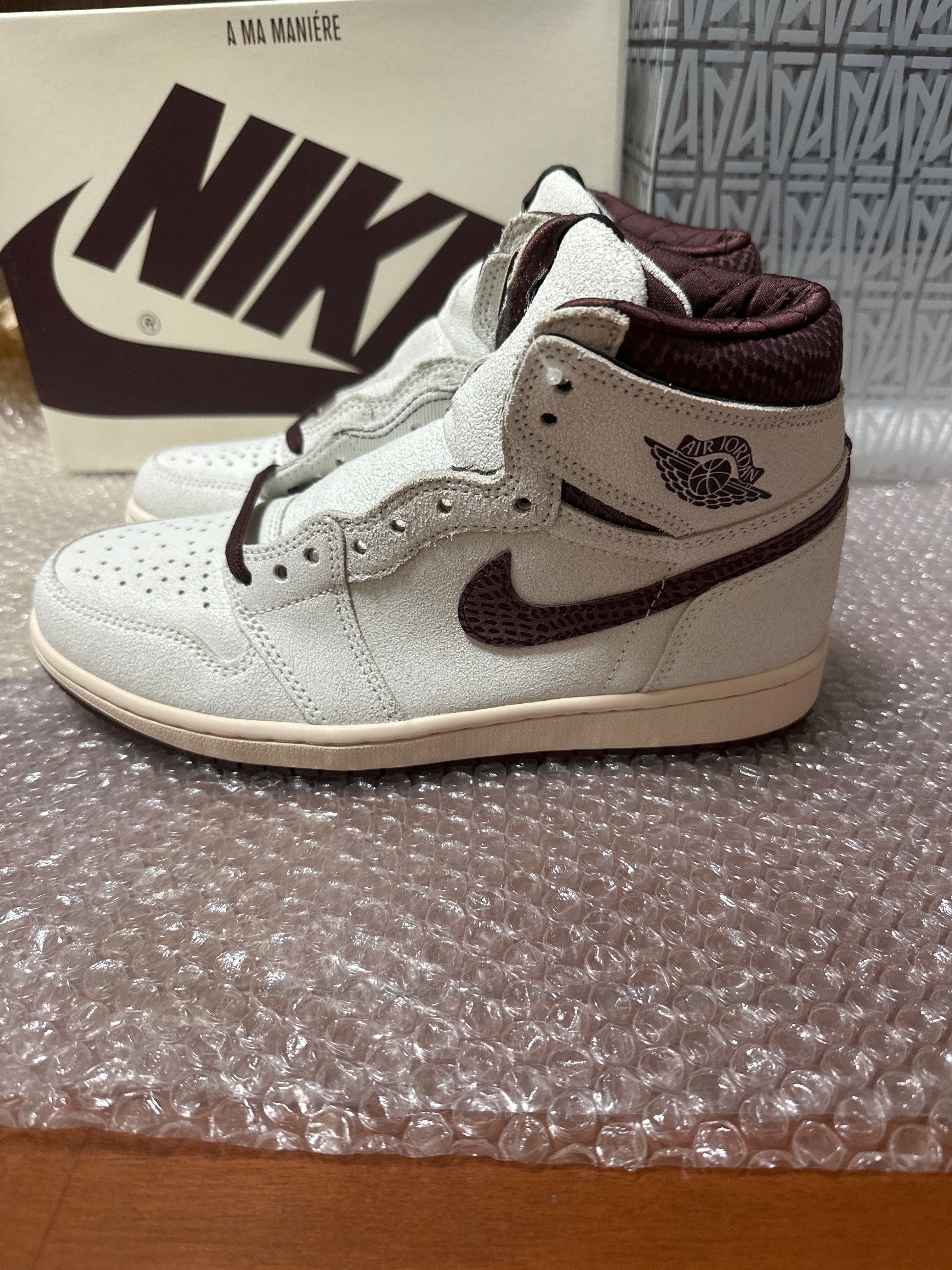 A Ma Maniere × Nike Air Jordan 1 Retro High OG "Sail and Burgundy"