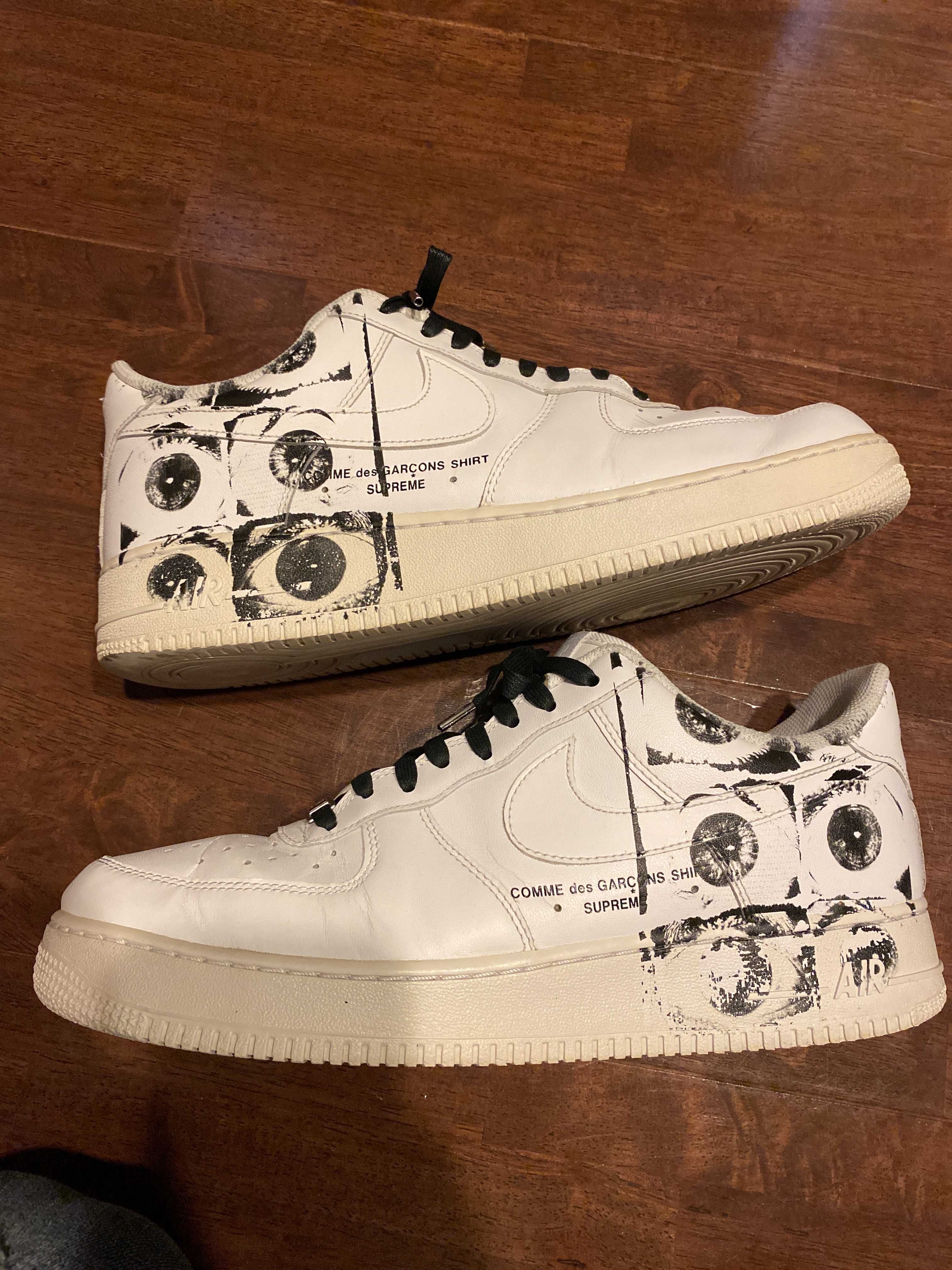 Supreme × COMME des GARCONS SHIRT × Nike Air Force 1 Low "White"