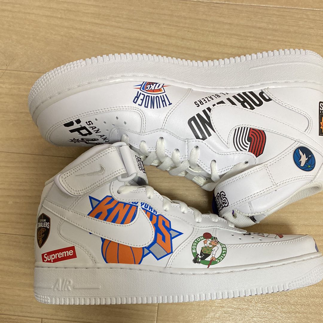 Supreme × NBA × Nike Air Force 1 Mid '07 "White"