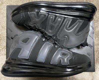 NIKE AIR MORE UPTEMPO 720 BLACK / METALLIC BLACK