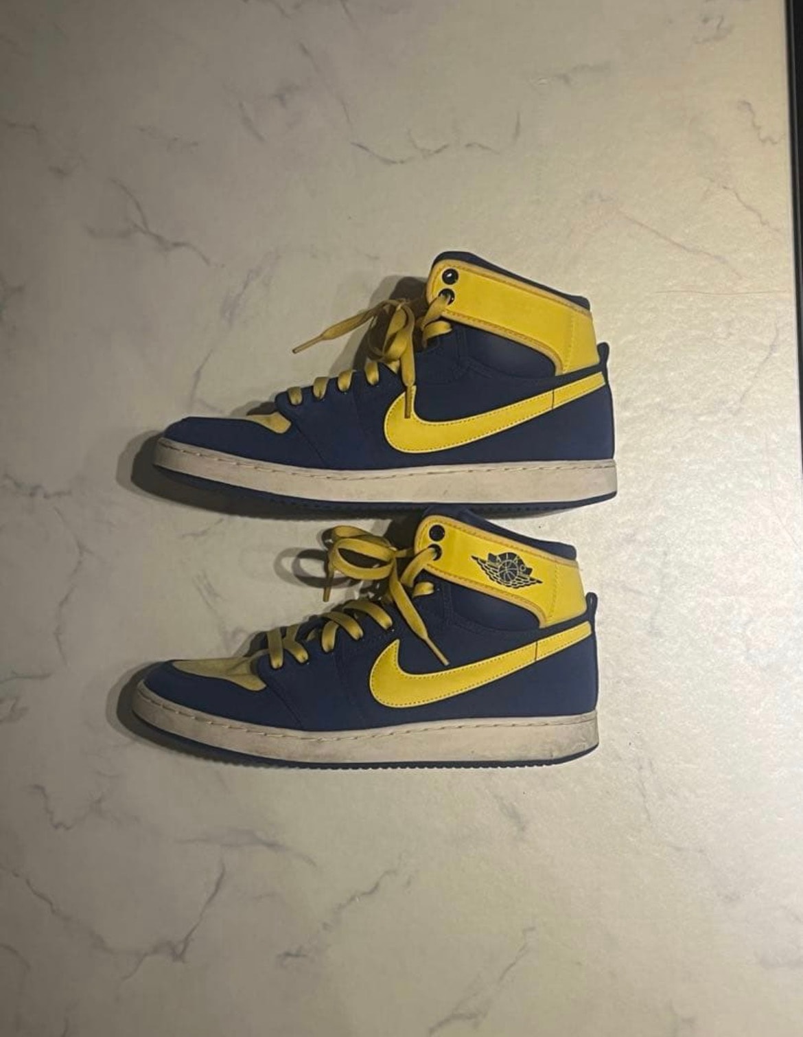 Nike Air Jordan 1 KO "True Blue and Topaz Gold/Laney"