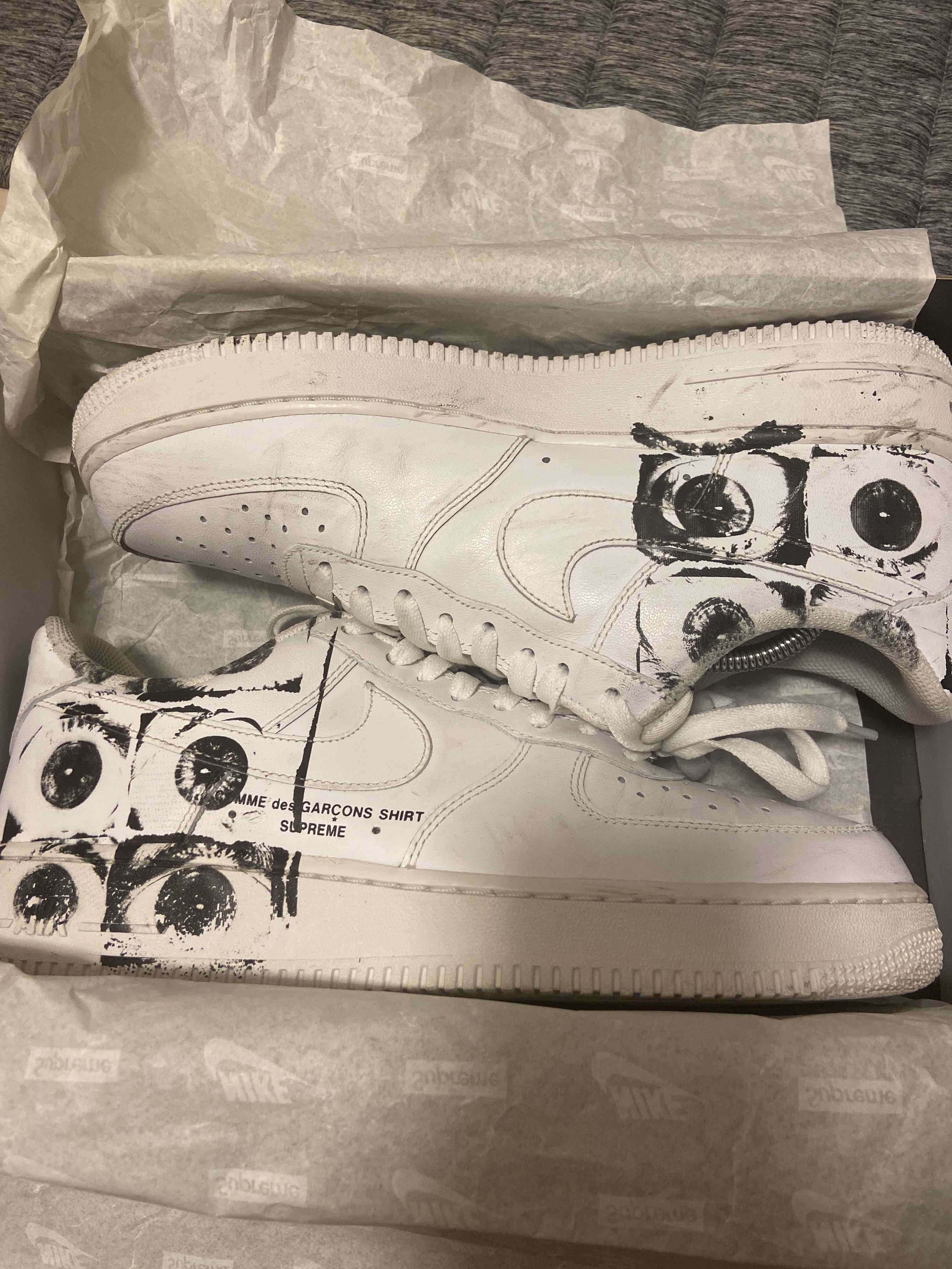 Supreme × COMME des GARCONS SHIRT × Nike Air Force 1 Low "White"