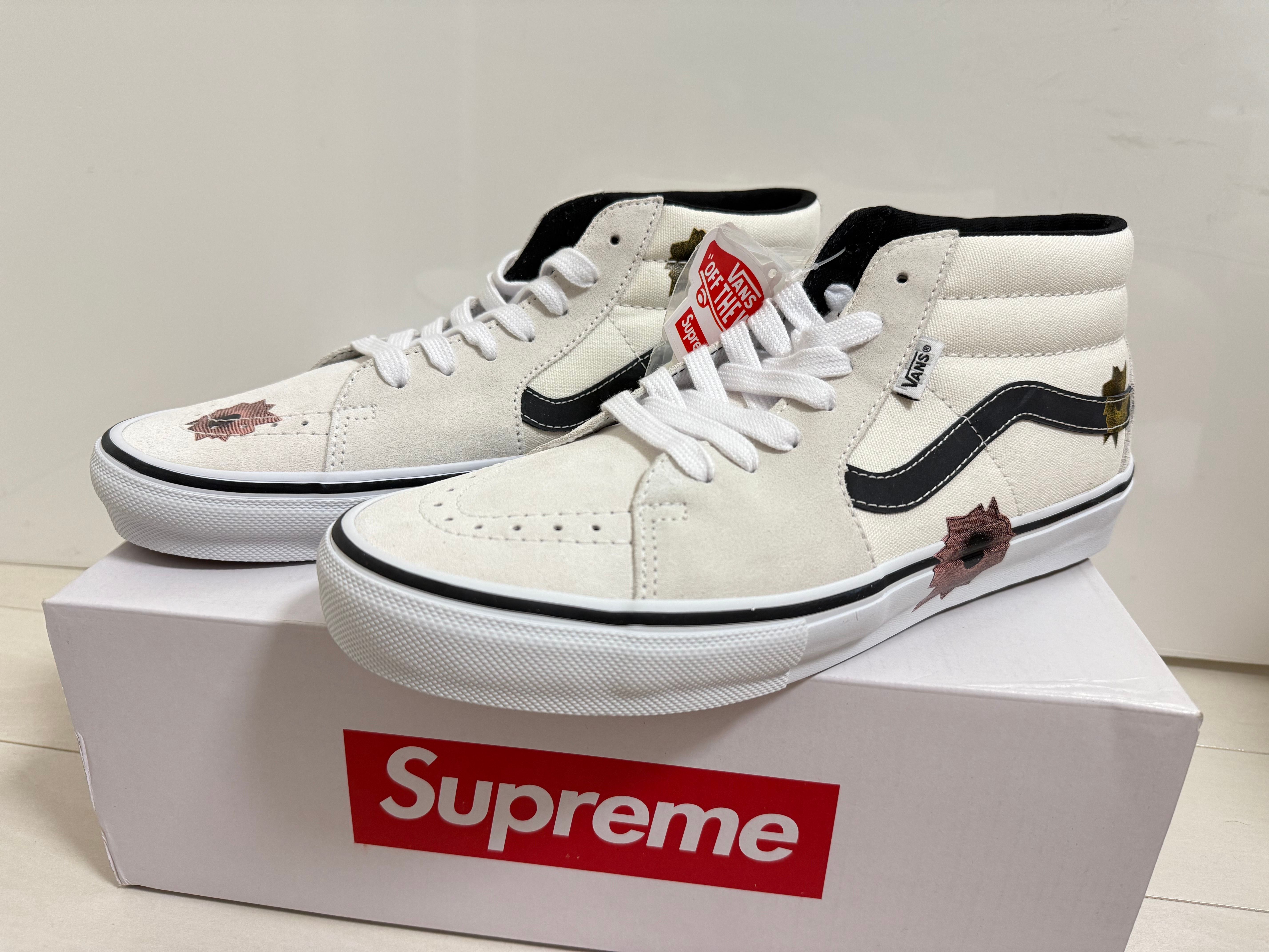 Nate Lowman × Supreme × Vans Skate Grosso Mid "Bullet Hole/Natural" (Japan Exclusive) (25SS Week9)