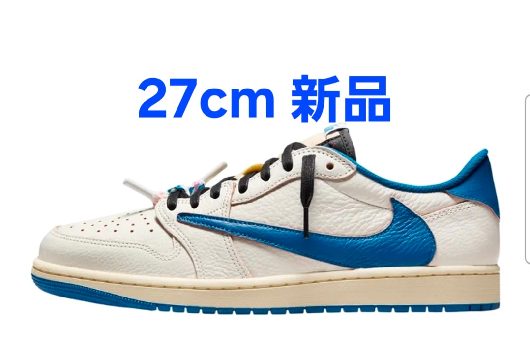 Travis Scott × fragment design × Nike Air Jordan 1 Low OG "Sail/Military Blue"