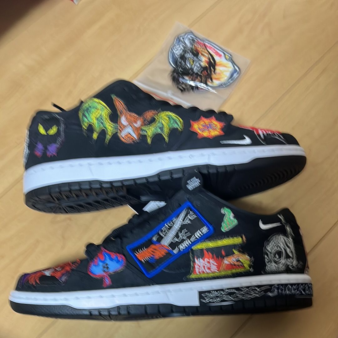 Neck face × Nike SB Dunk Low "Black/White/Multi Color"