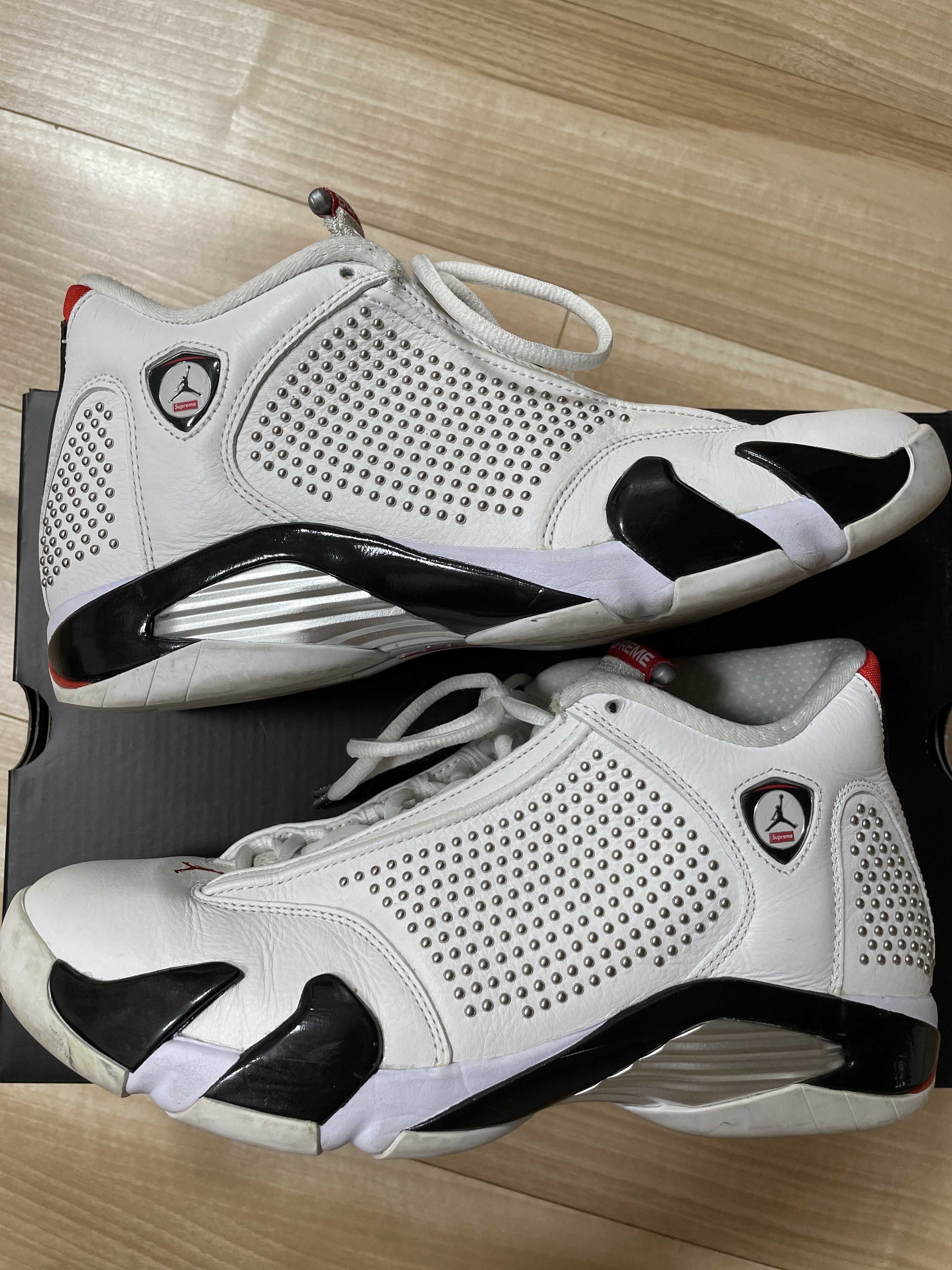 Supreme × Nike Air Jordan 14 Retro "White/University Red"