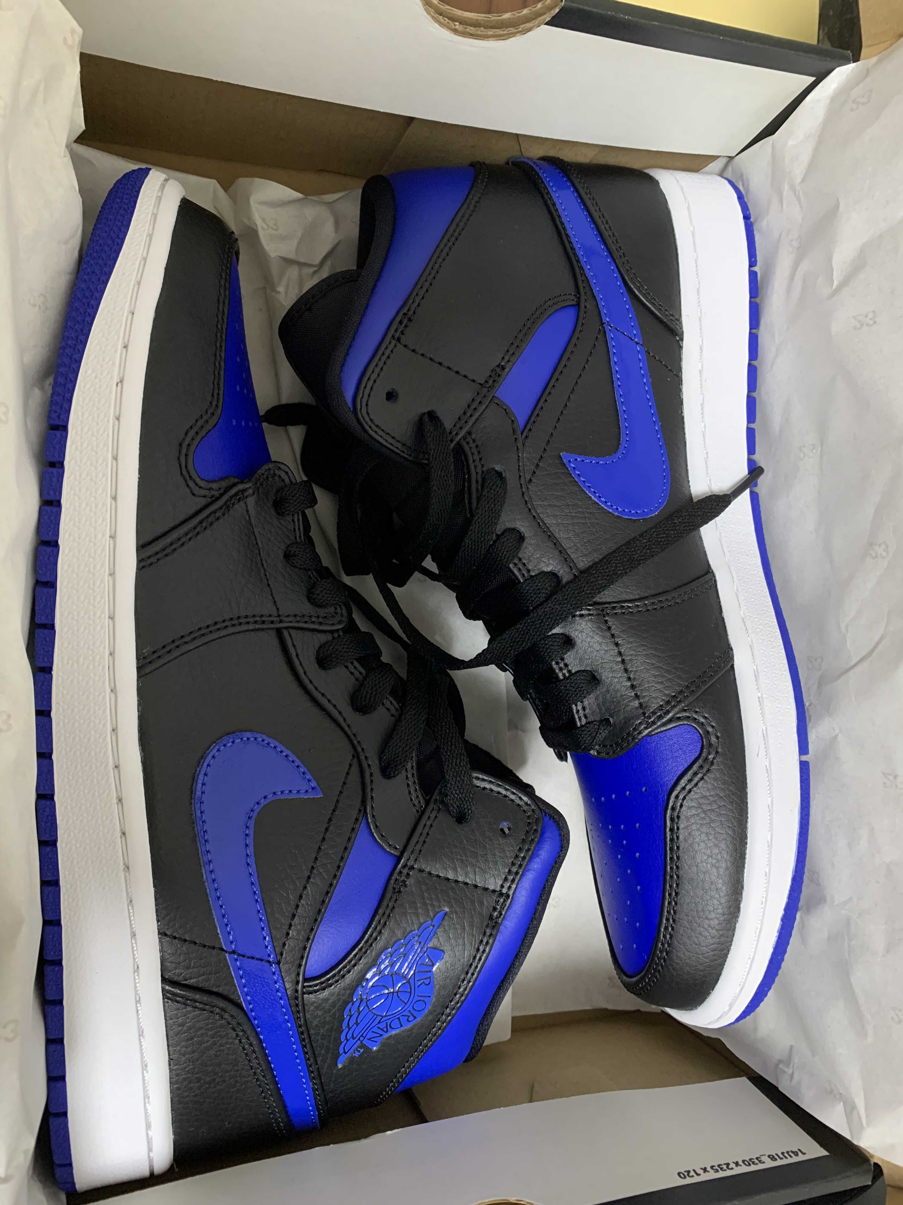 NIKE AIR JORDAN 1 MID "BLACK/BLUE"