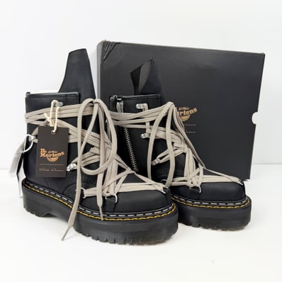 Rick Owens × Dr.Martens 1460 Quad Sole Megalace Boot "Black"