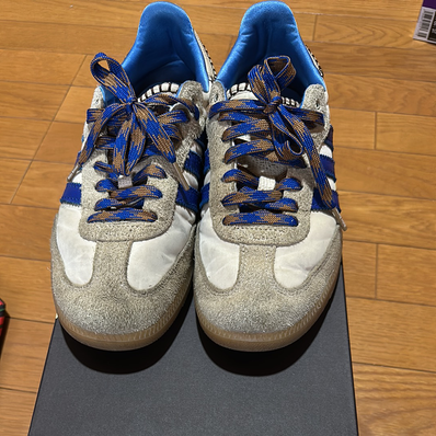 Wales Bonner × adidas Nylon Samba "Wonder Clay/Team Royal Blue/Wonder White"