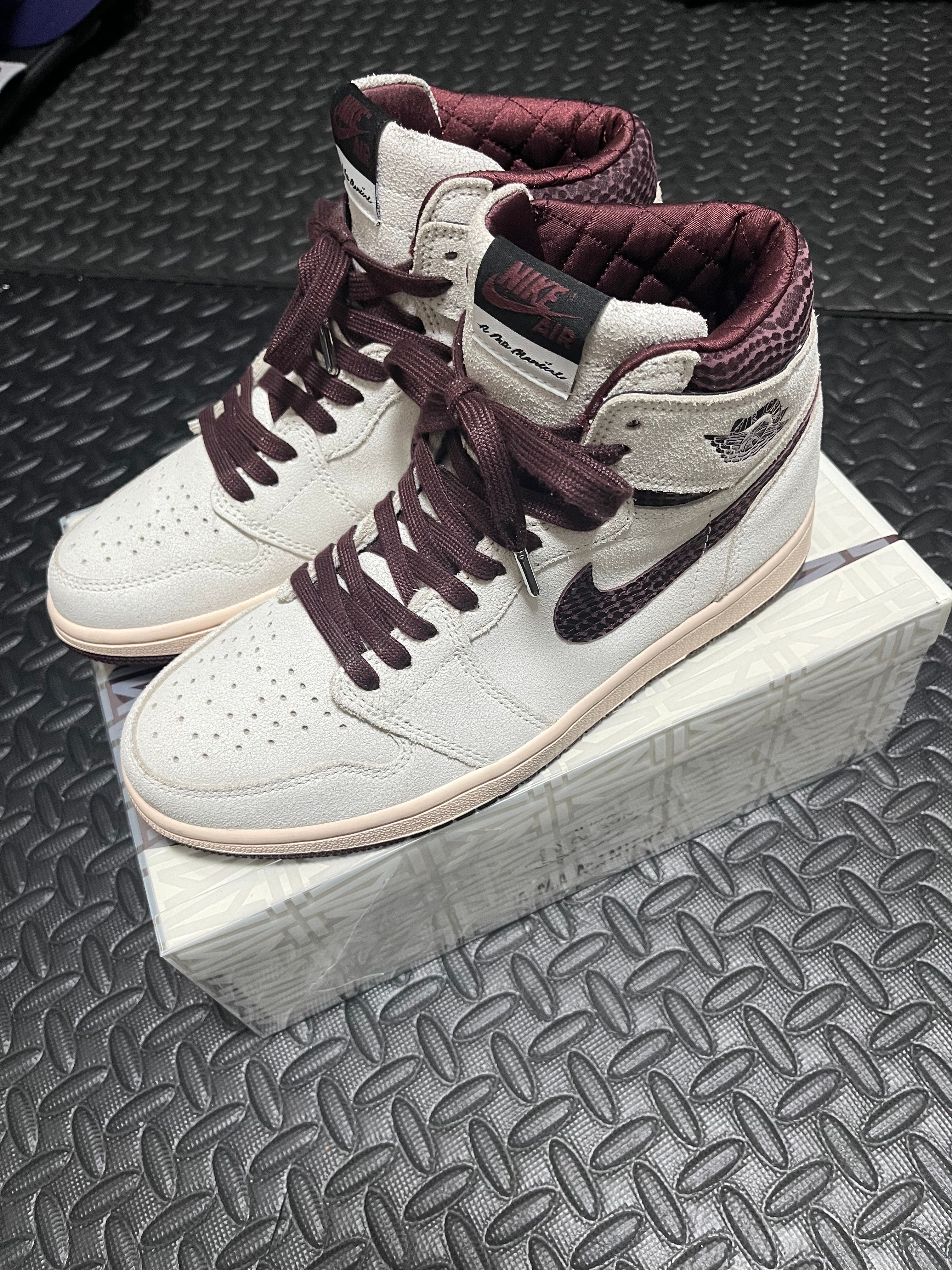 A Ma Maniere × Nike Air Jordan 1 Retro High OG "Sail and Burgundy"