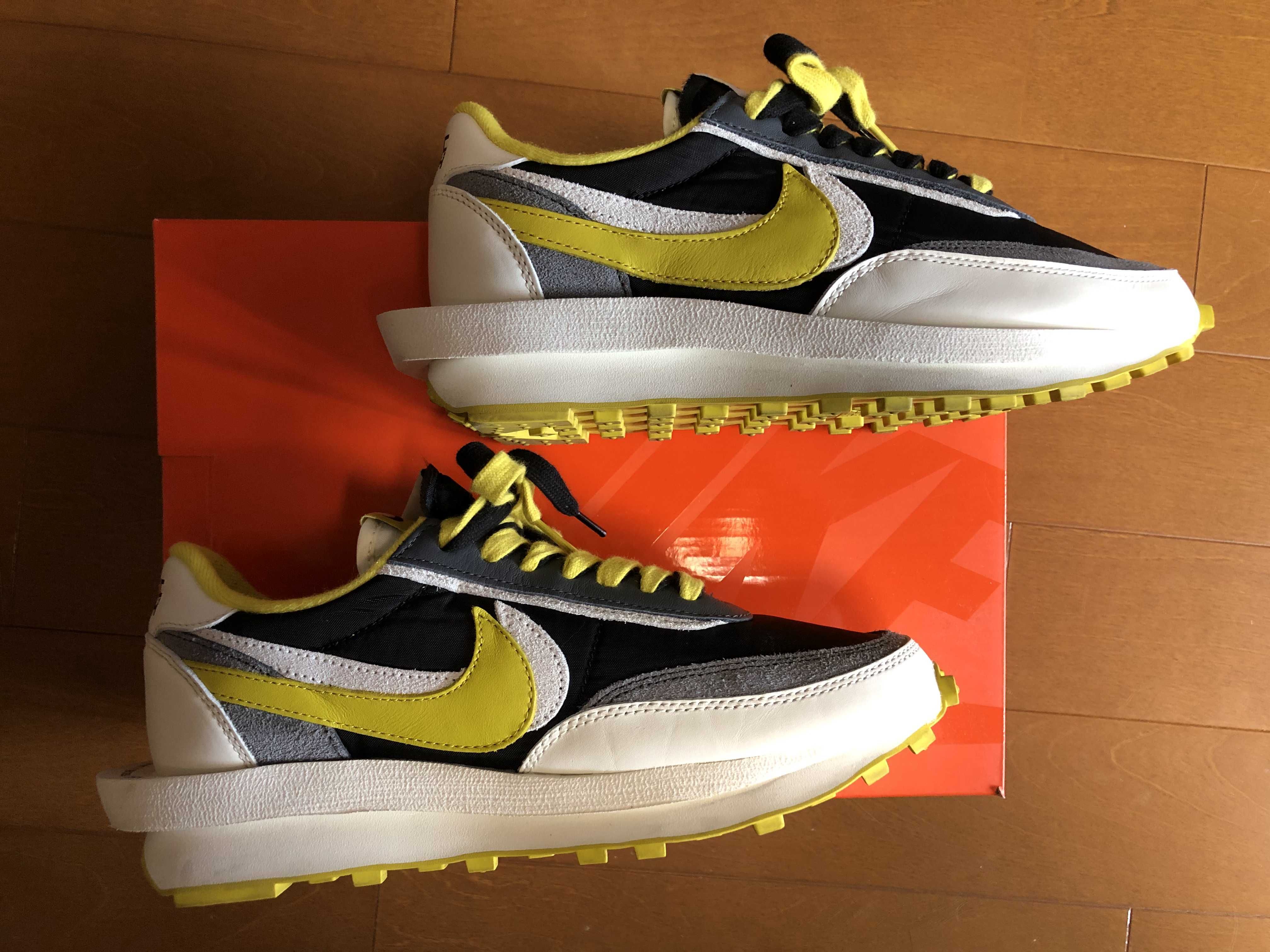 UNDERCOVER × sacai × Nike LD Waffle "Black/Sail-Dark Grey-Bright Citron"