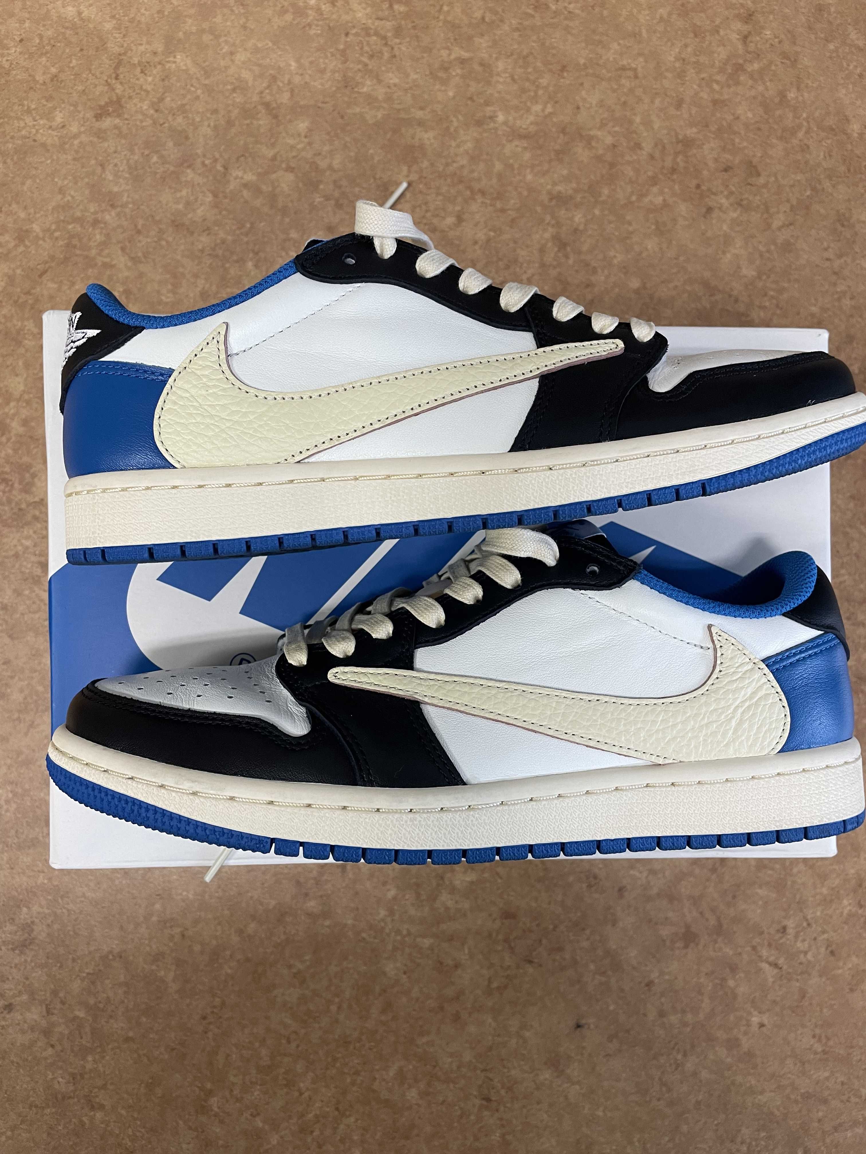 Travis Scott × fragment design × Nike Air Jordan 1 Low OG SP "Military Blue"