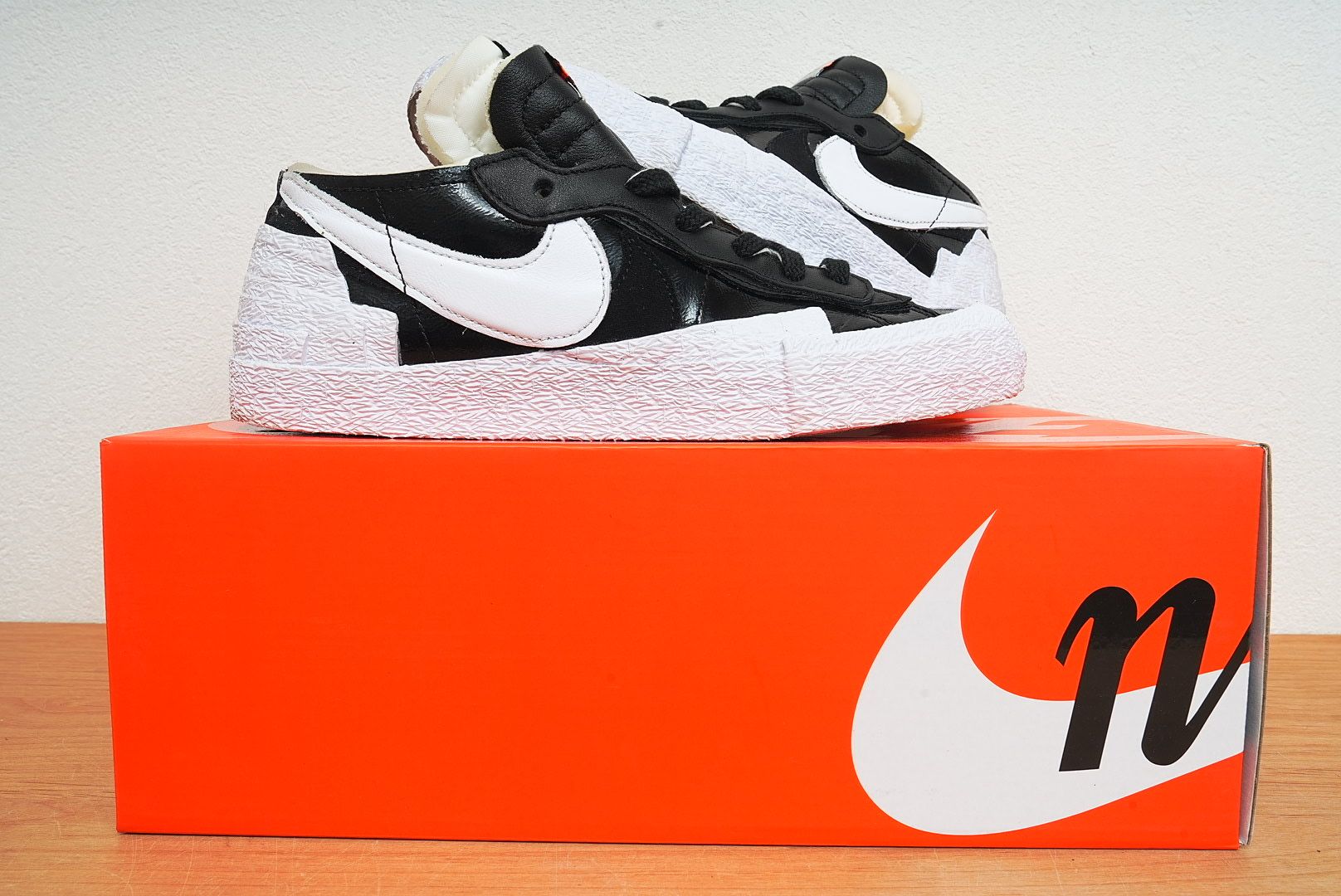 sacai × Nike Blazer Low "Black Patent Leather"