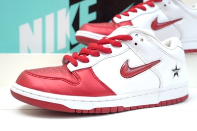 Supreme × Nike Dunk Low "Varsity Red/White"