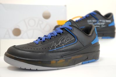 Off-White × Nike Air Jordan 2 Low "Black and Varsity Royal"