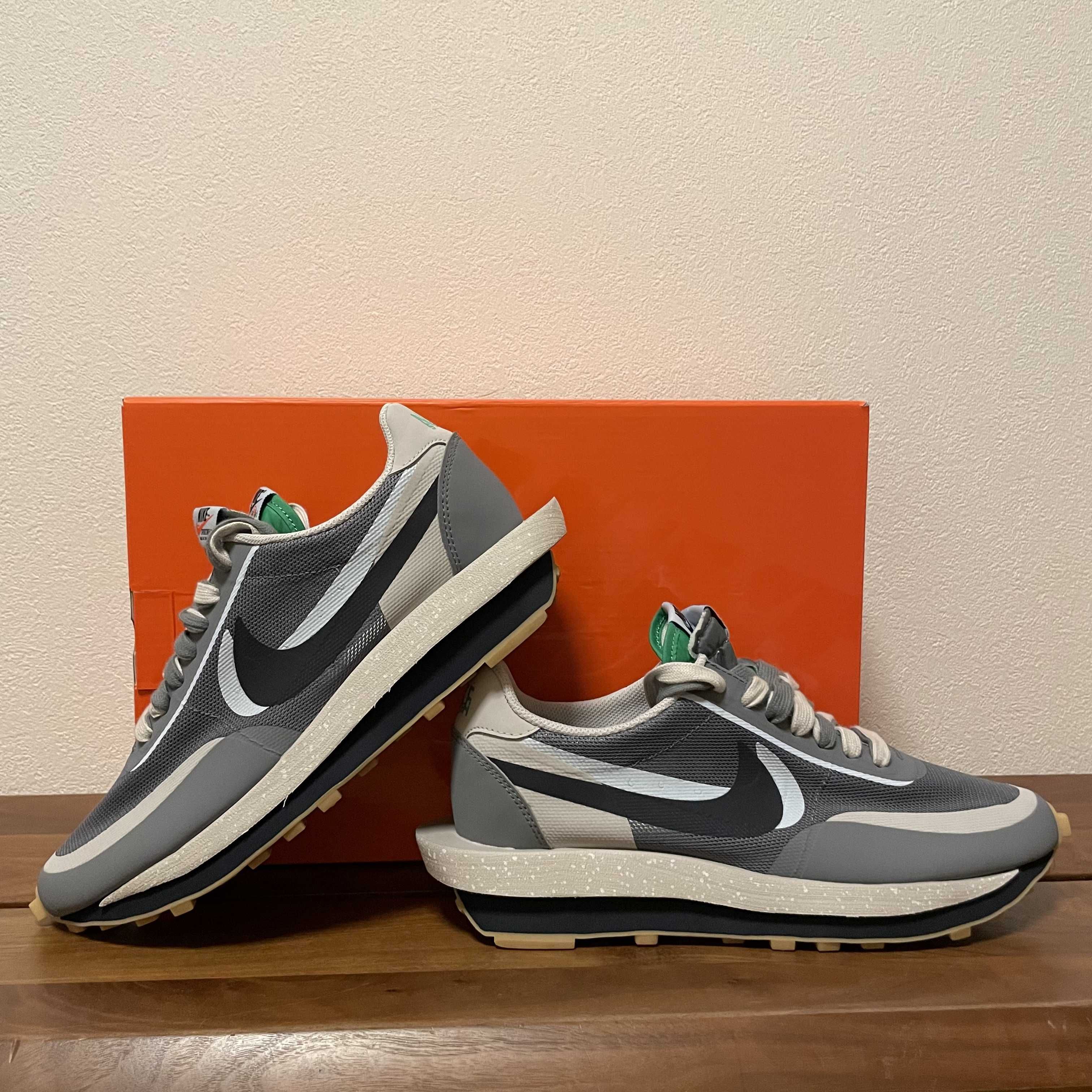 CLOT × Sacai × Nike LD Waffle "Grey Obsidian/Cool Grey"