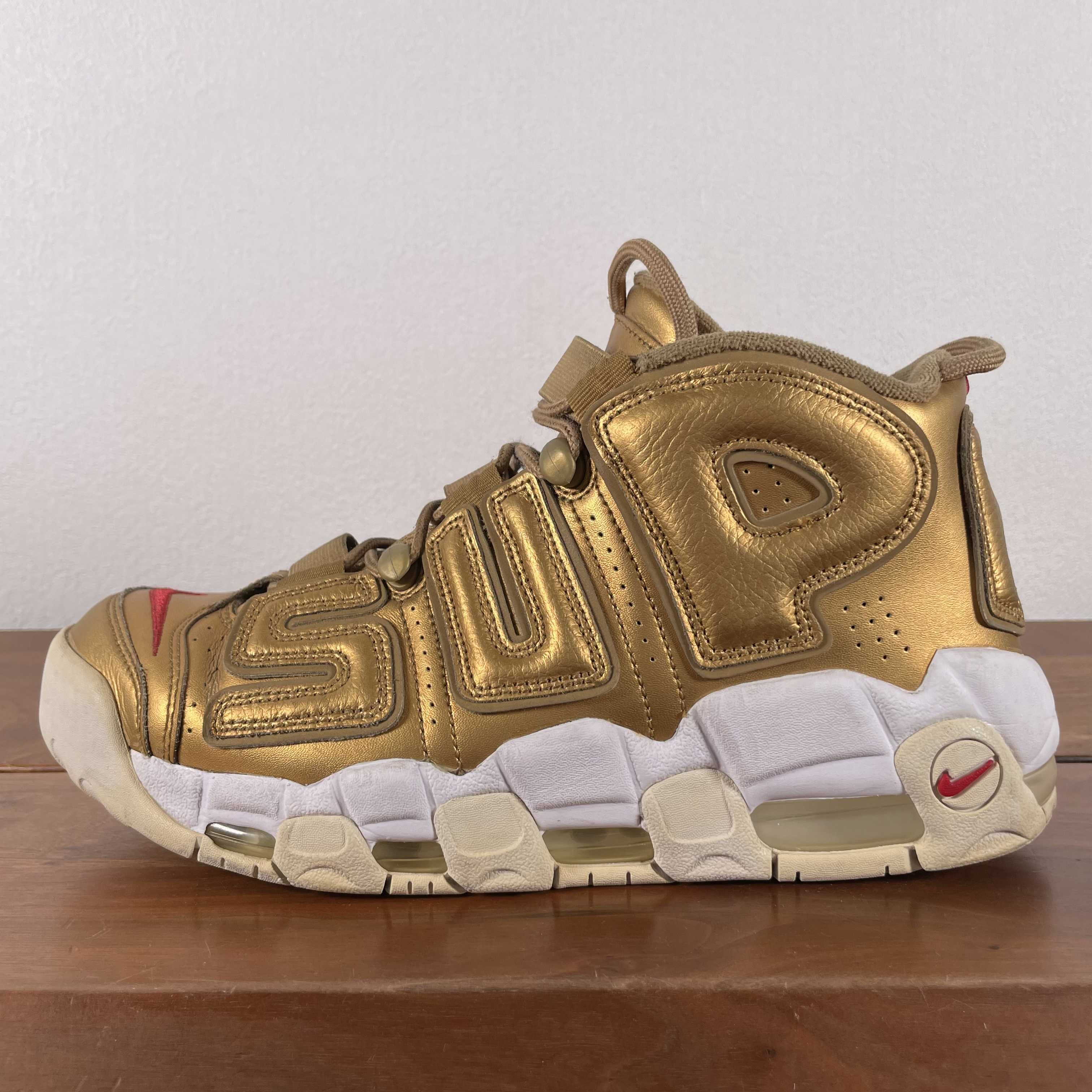 Supreme × Nike Air More Uptempo "Metallic Gold"