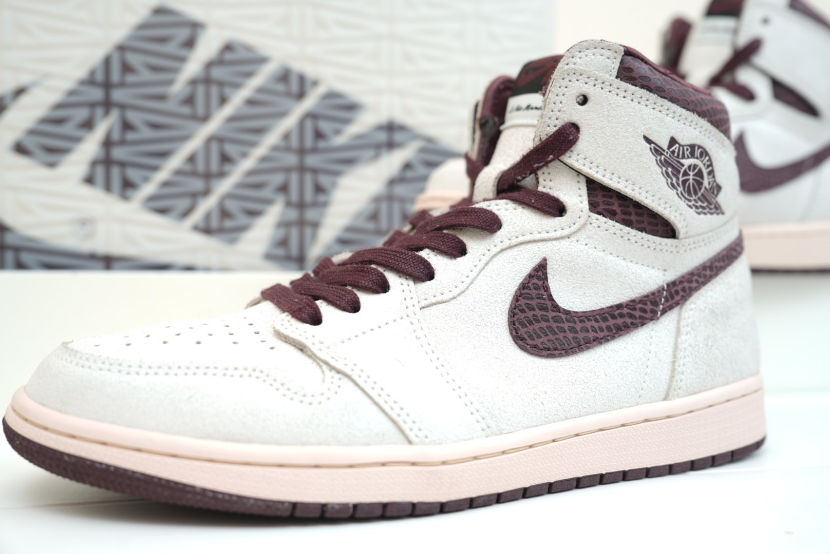 A Ma Maniere × Nike Air Jordan 1 Retro High OG "Sail and Burgundy"