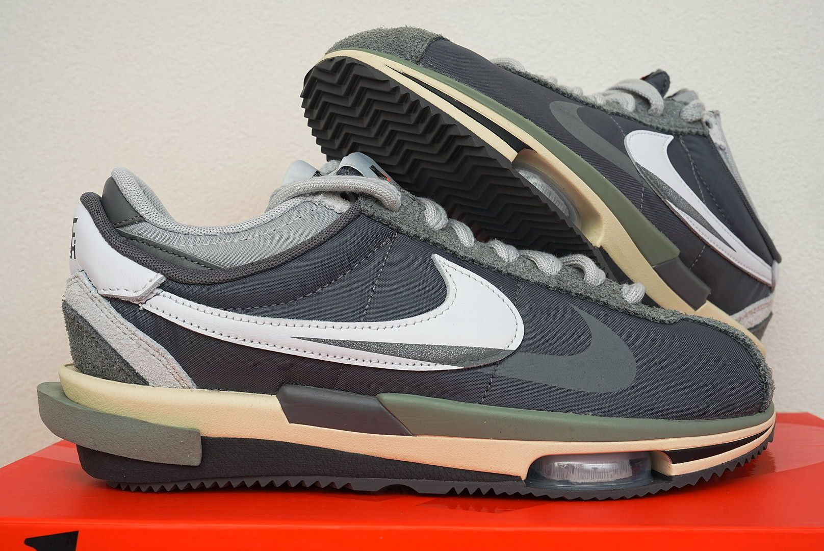 sacai × Nike Zoom Cortez "Iron Grey"