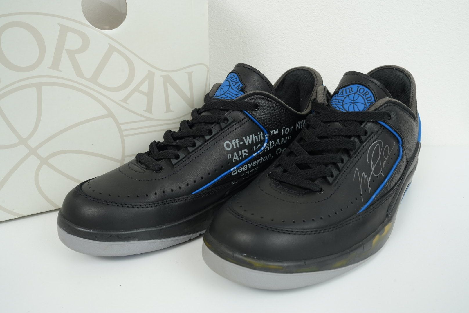 Off-White × Nike Air Jordan 2 Low "Black and Varsity Royal"