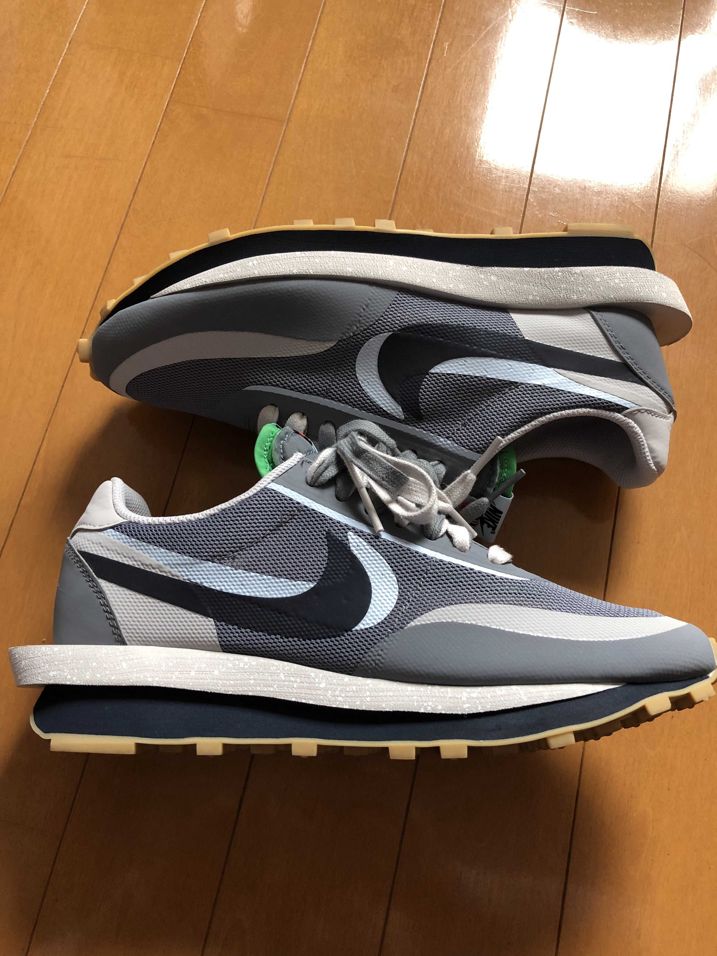 CLOT × Sacai × Nike LD Waffle "Grey Obsidian/Cool Grey"