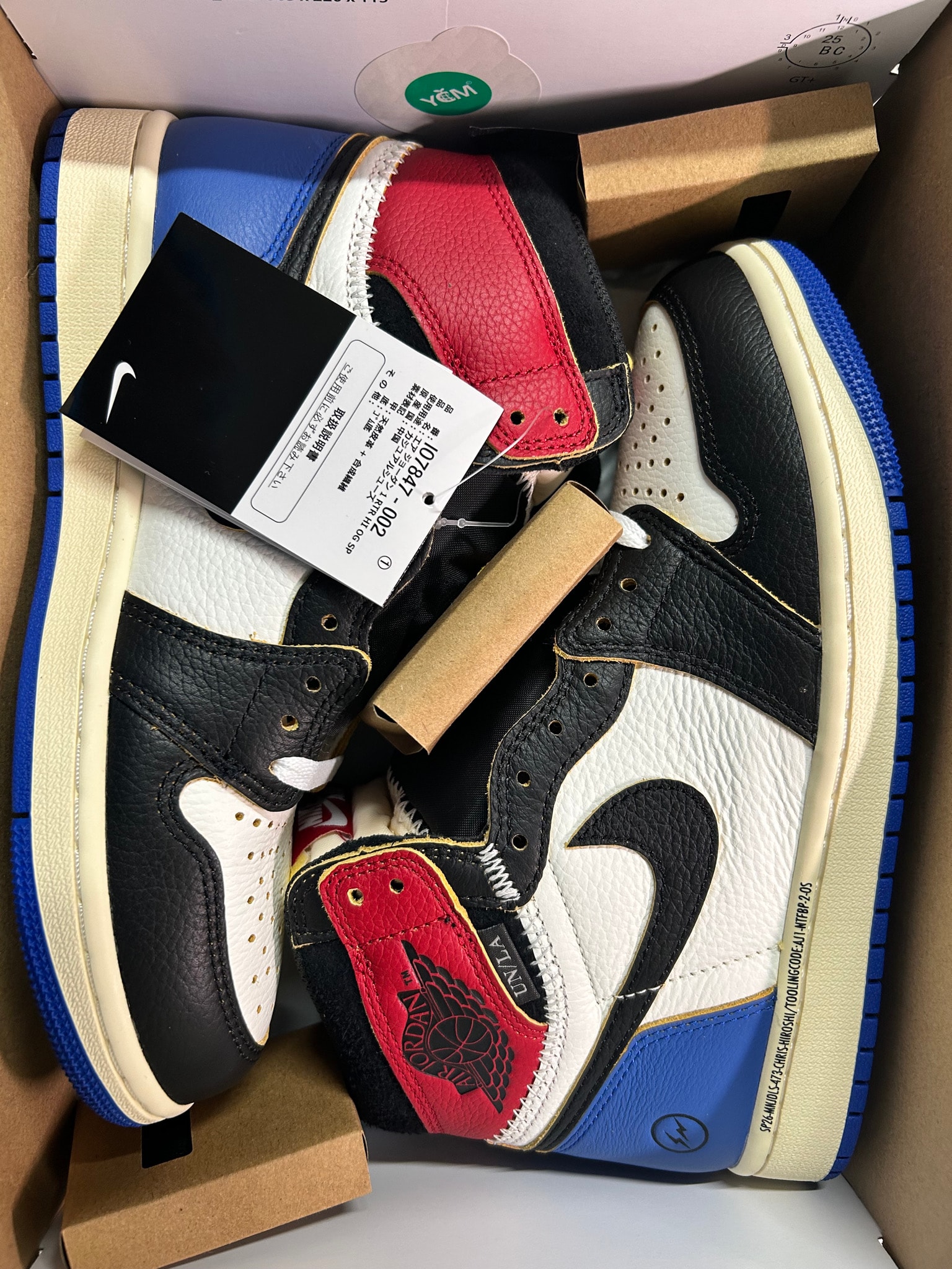 fragment design × UNION × Nike Air Jordan 1 High OG "Black/Varsity Red"