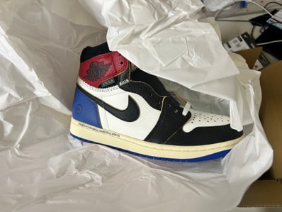 fragment design × UNION × Nike Air Jordan 1 High OG "Black/Varsity Red"