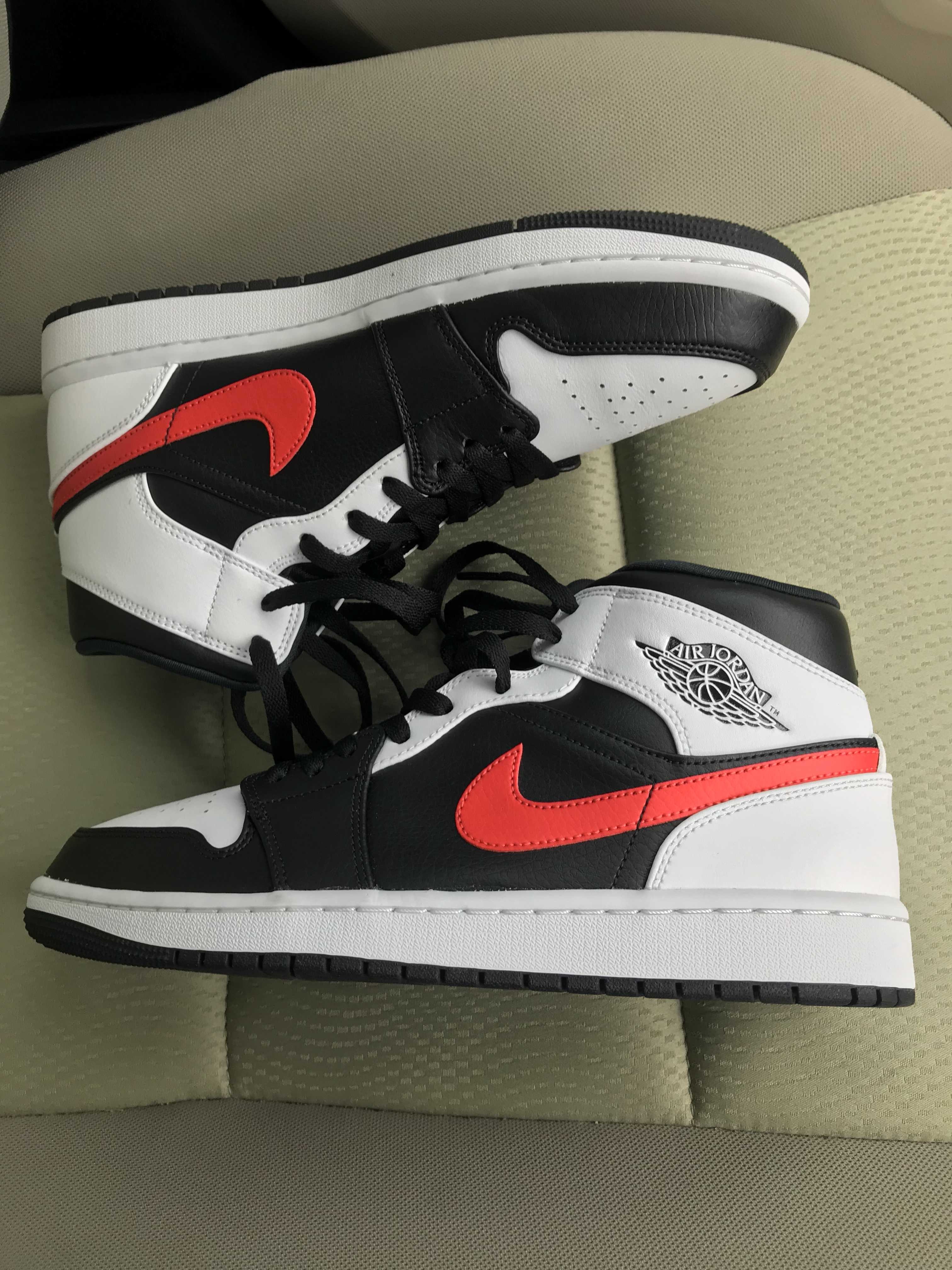 NIKE AIR JORDAN 1 MID "BLACK/CHILE RED/WHITE"