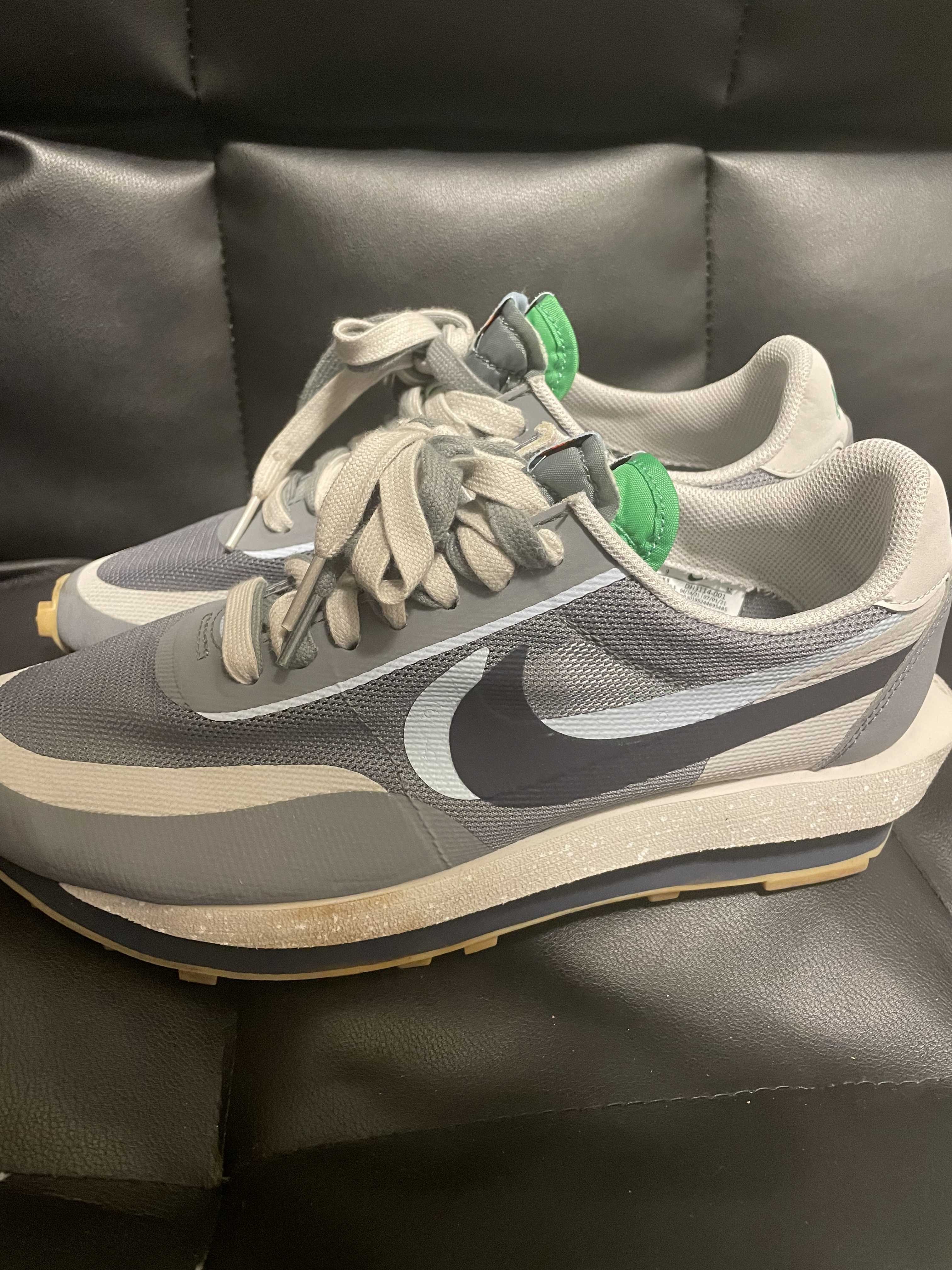 CLOT × Sacai × Nike LD Waffle "Grey Obsidian/Cool Grey"