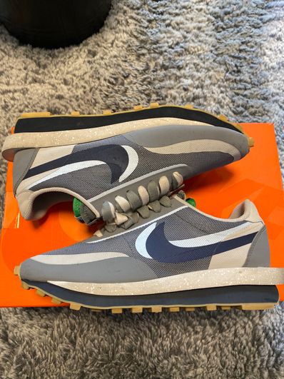 CLOT × Sacai × Nike LD Waffle "Grey Obsidian/Cool Grey"