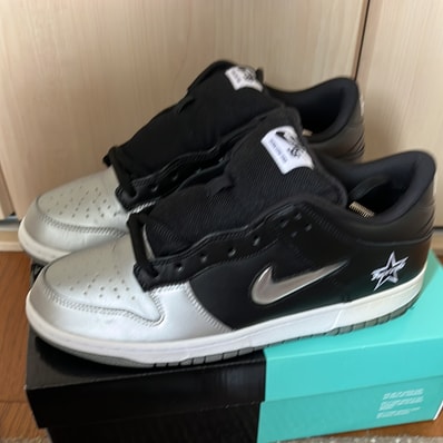 Supreme × Nike Dunk Low "Metallic Silver/Black"
