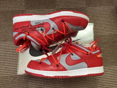 Off-White × Nike Dunk Low "University Red/Wolf Grey"