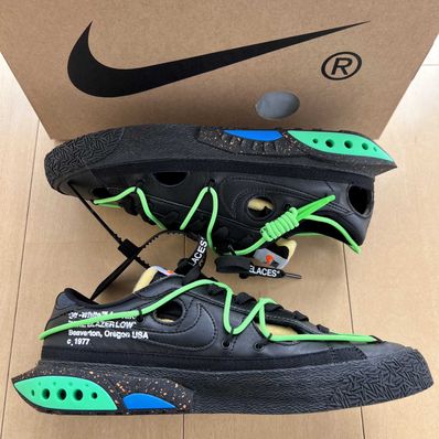 Off-White × Nike Blazer Low "Black and Electro Green"