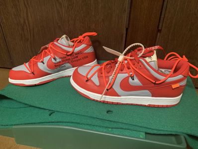 Off-White × Nike Dunk Low "University Red/Wolf Grey"
