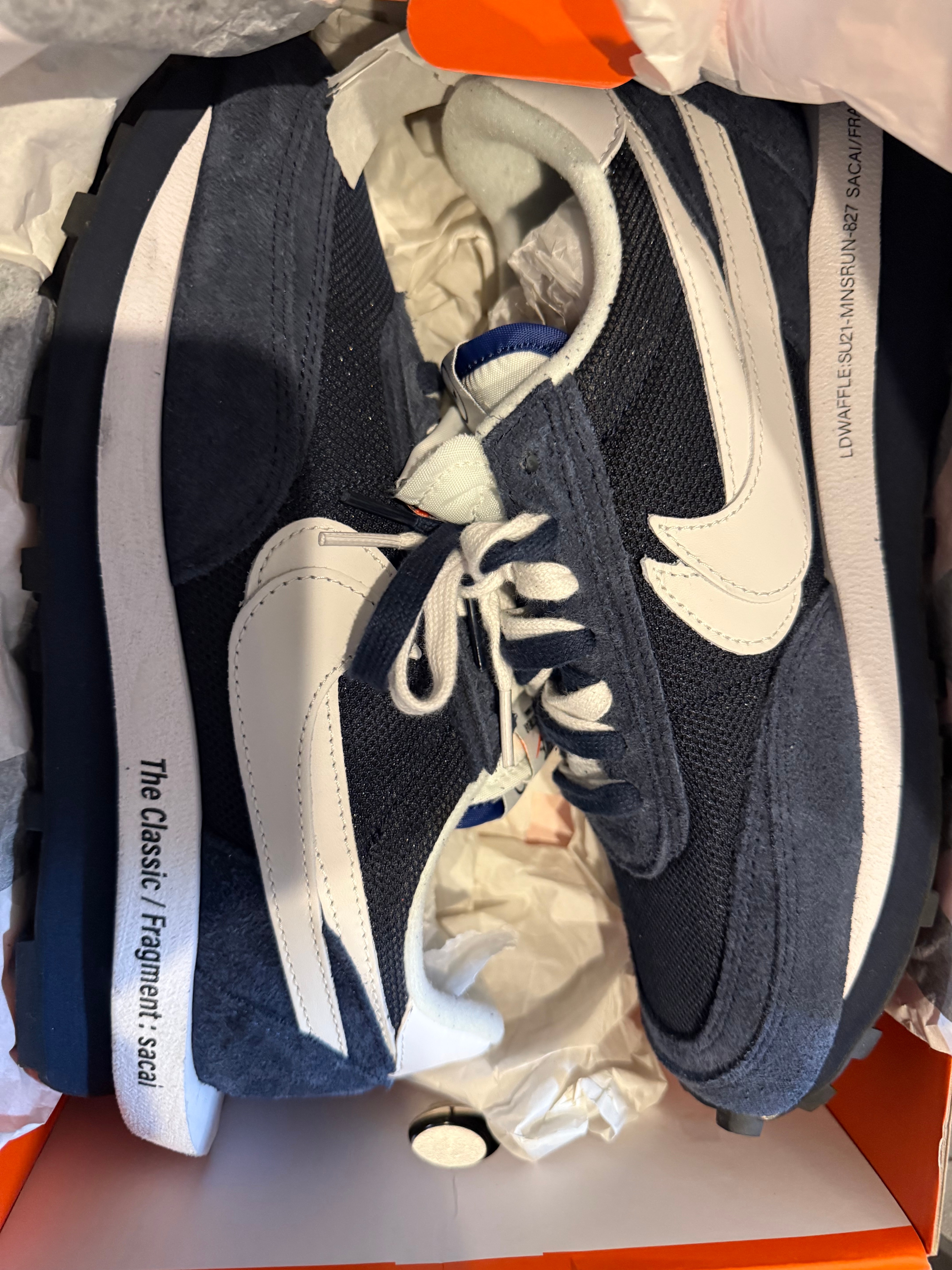 Fragment × sacai × Nike LD Waffle "Blackended Blue"