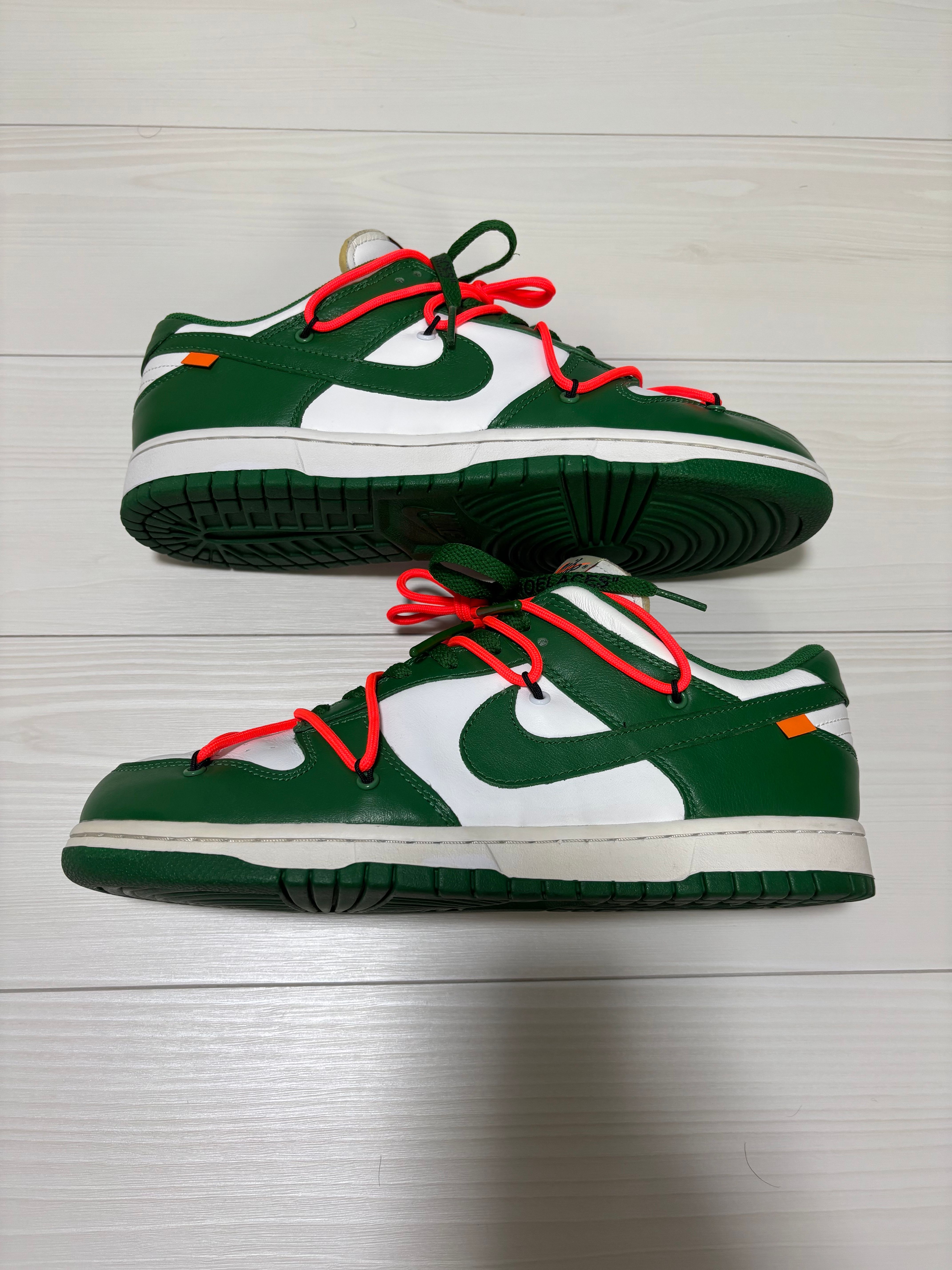 Off-White × Nike Dunk Low "White/Pine Green"
